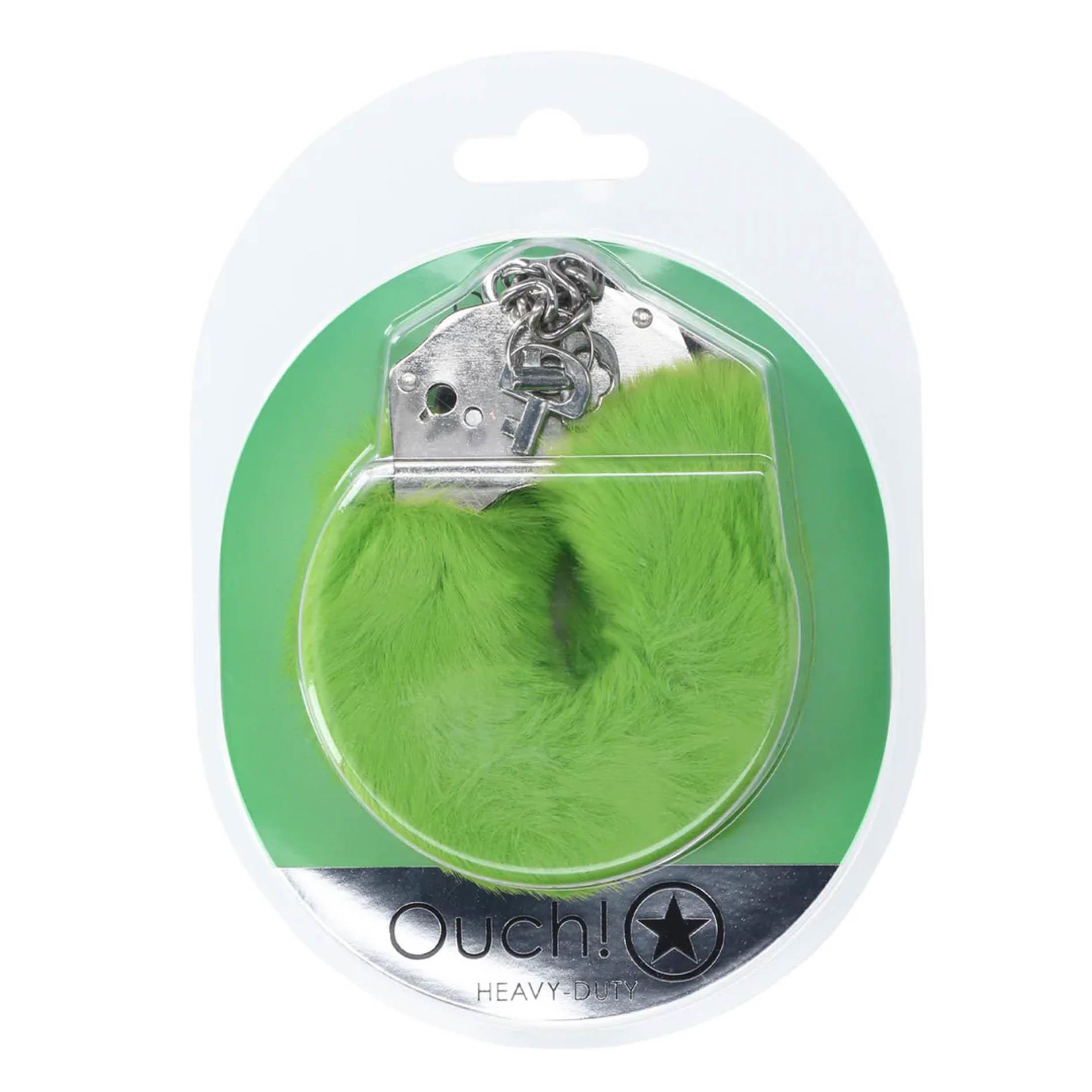 Heavy-Duty Fluffy Handcuffs - Green