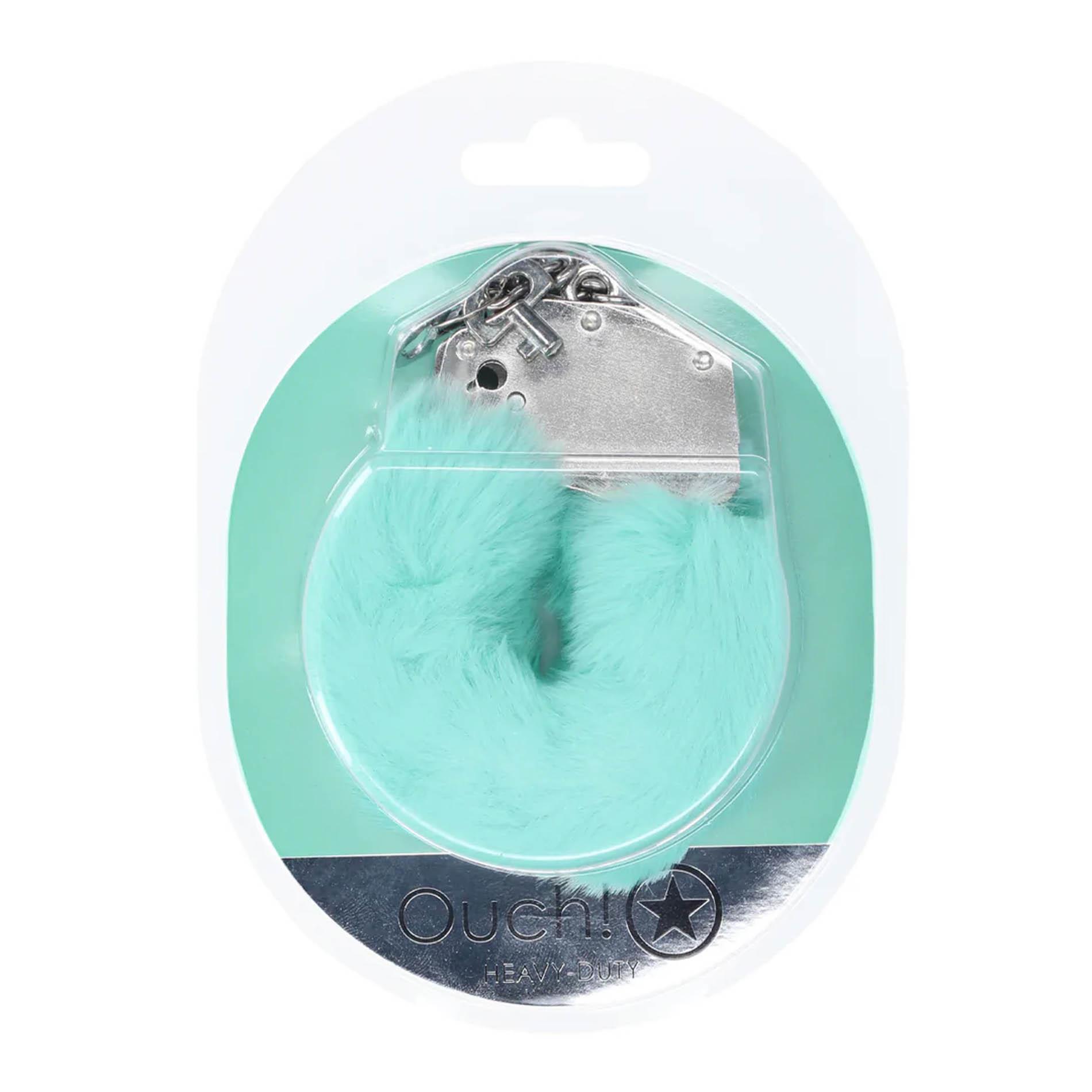 Heavy-Duty Fluffy Handcuffs - Powder Green