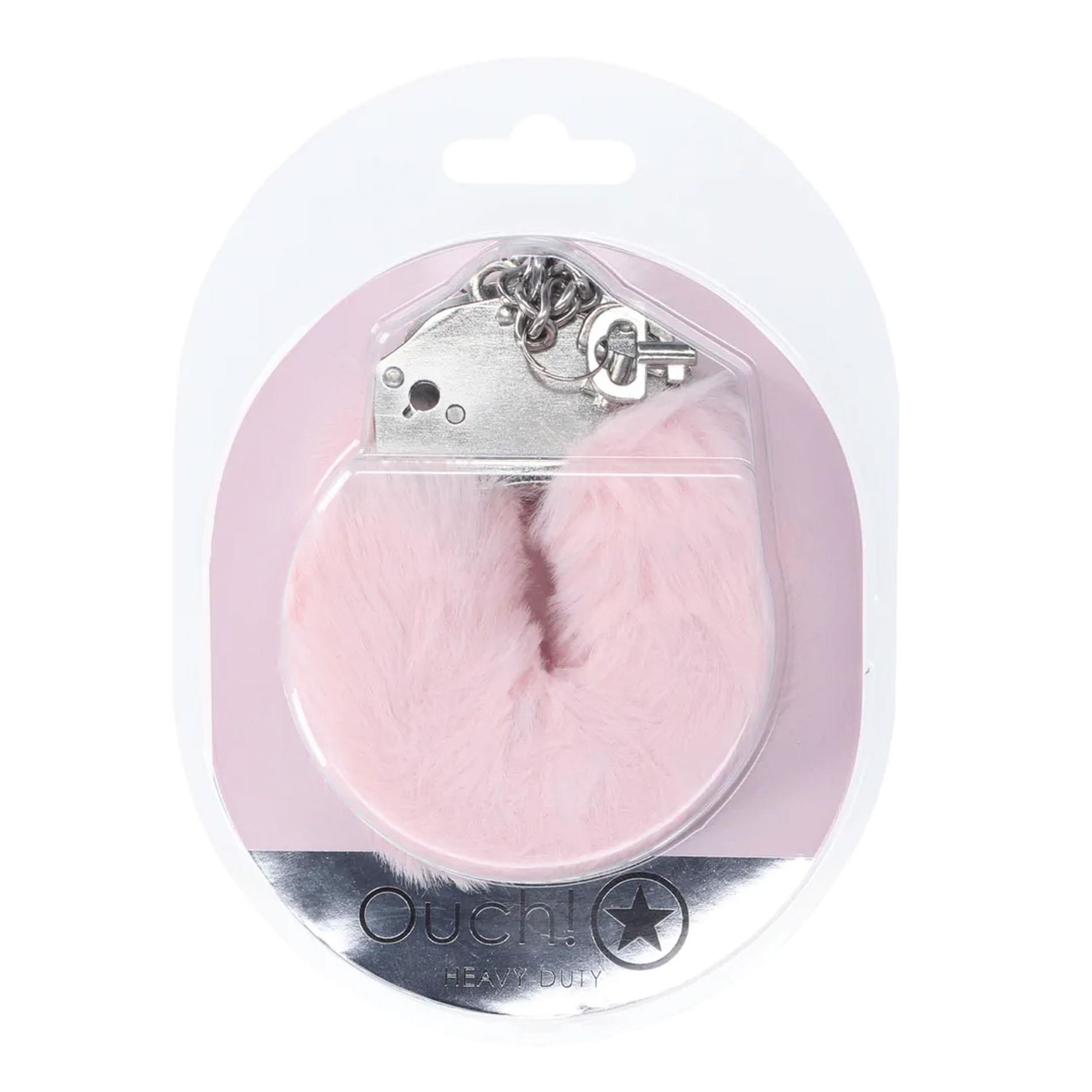 Heavy-Duty Fluffy Handcuffs - Powder Pink