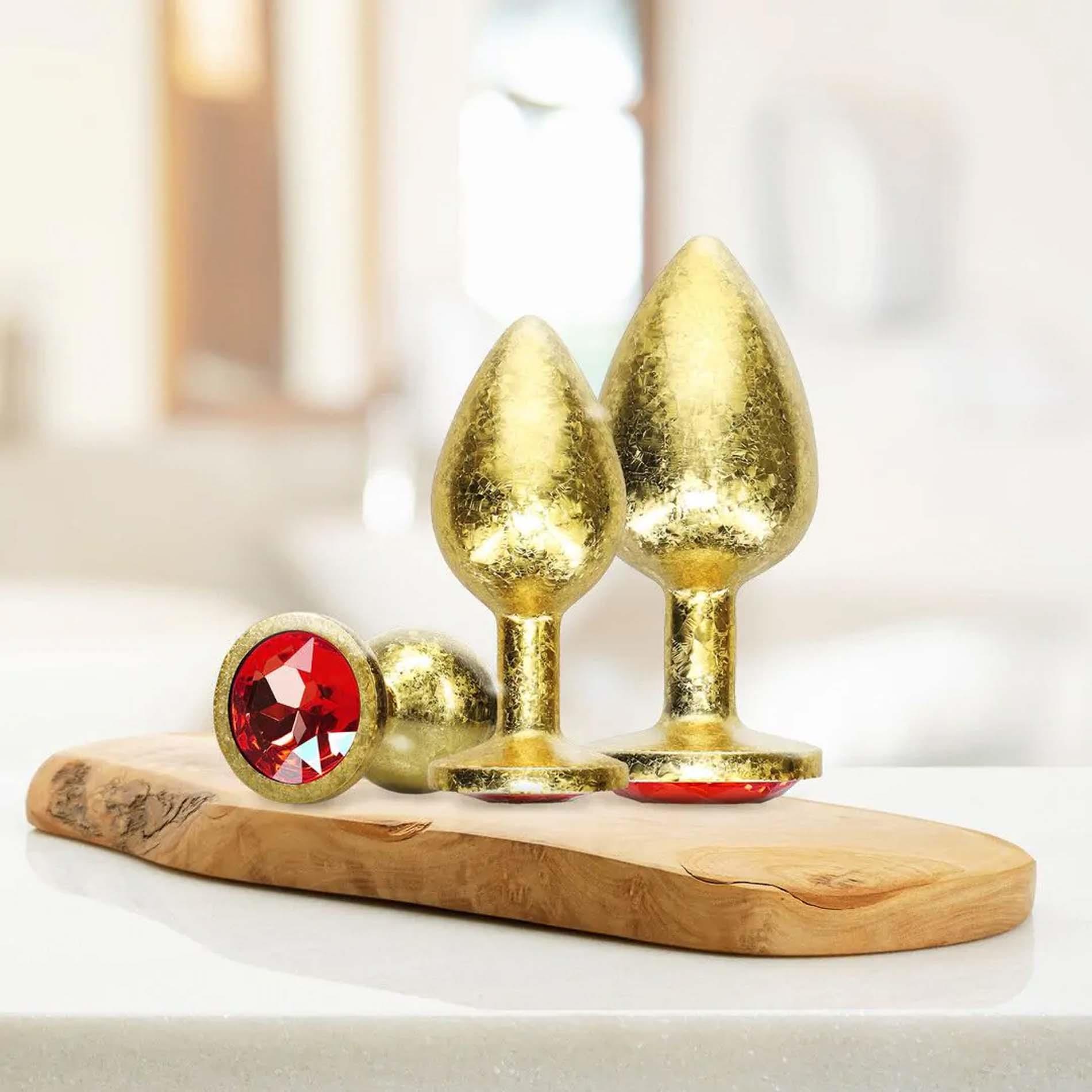 Milan Collection - Metal Anal Plug Set - Gold