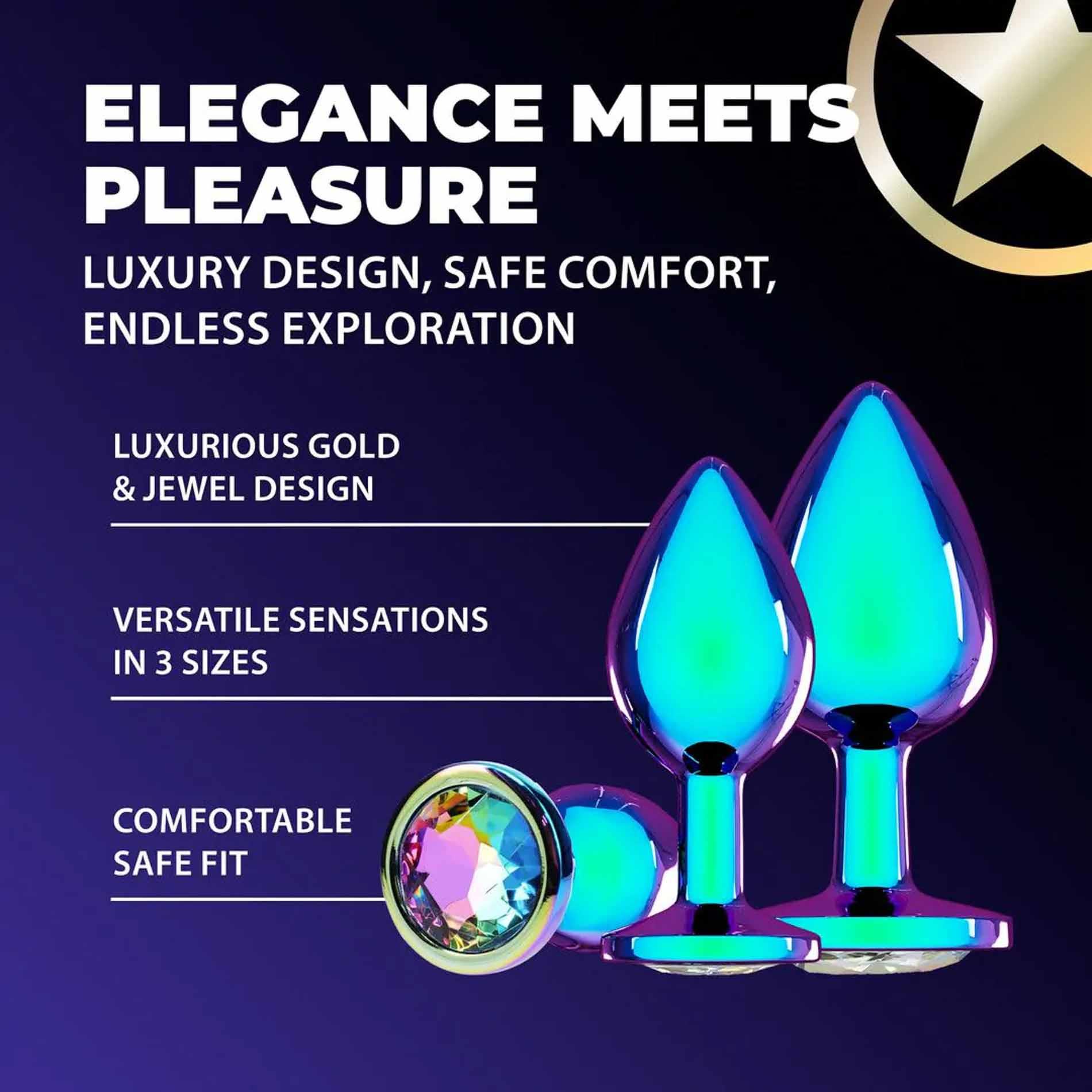 Venice Collection - Metal Anal Plug Set - Iridescent