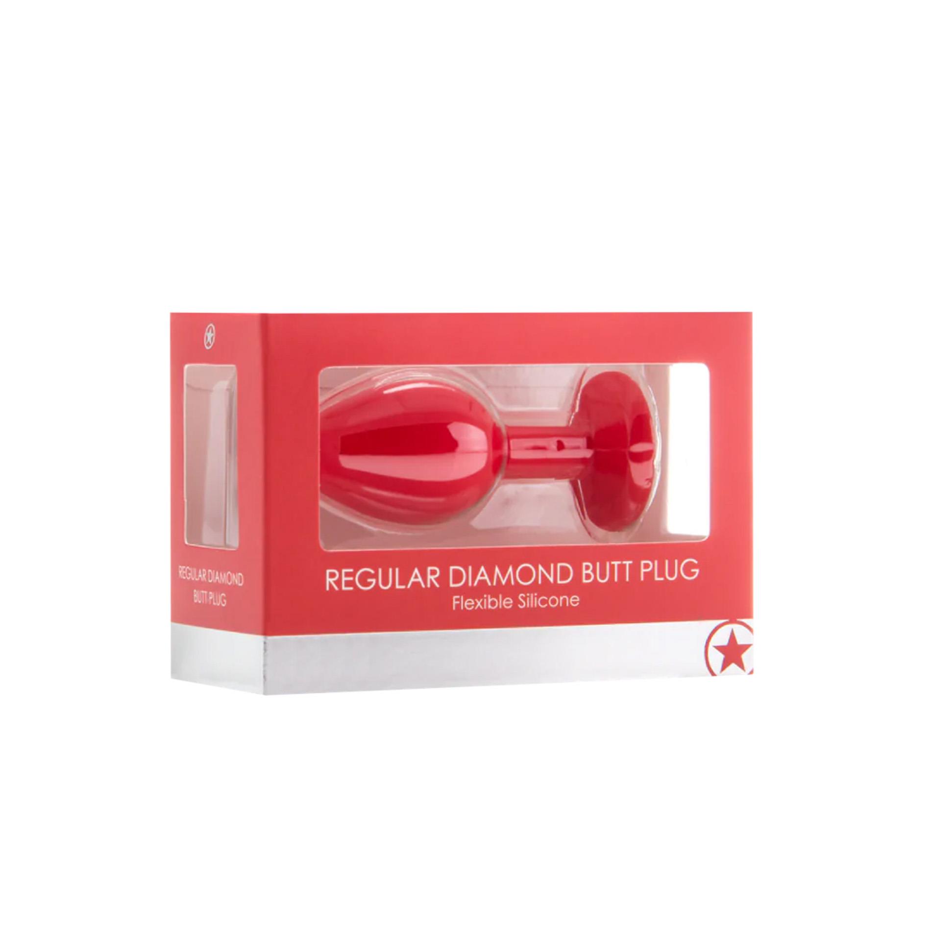 Diamond Butt Plug - Regular Red
