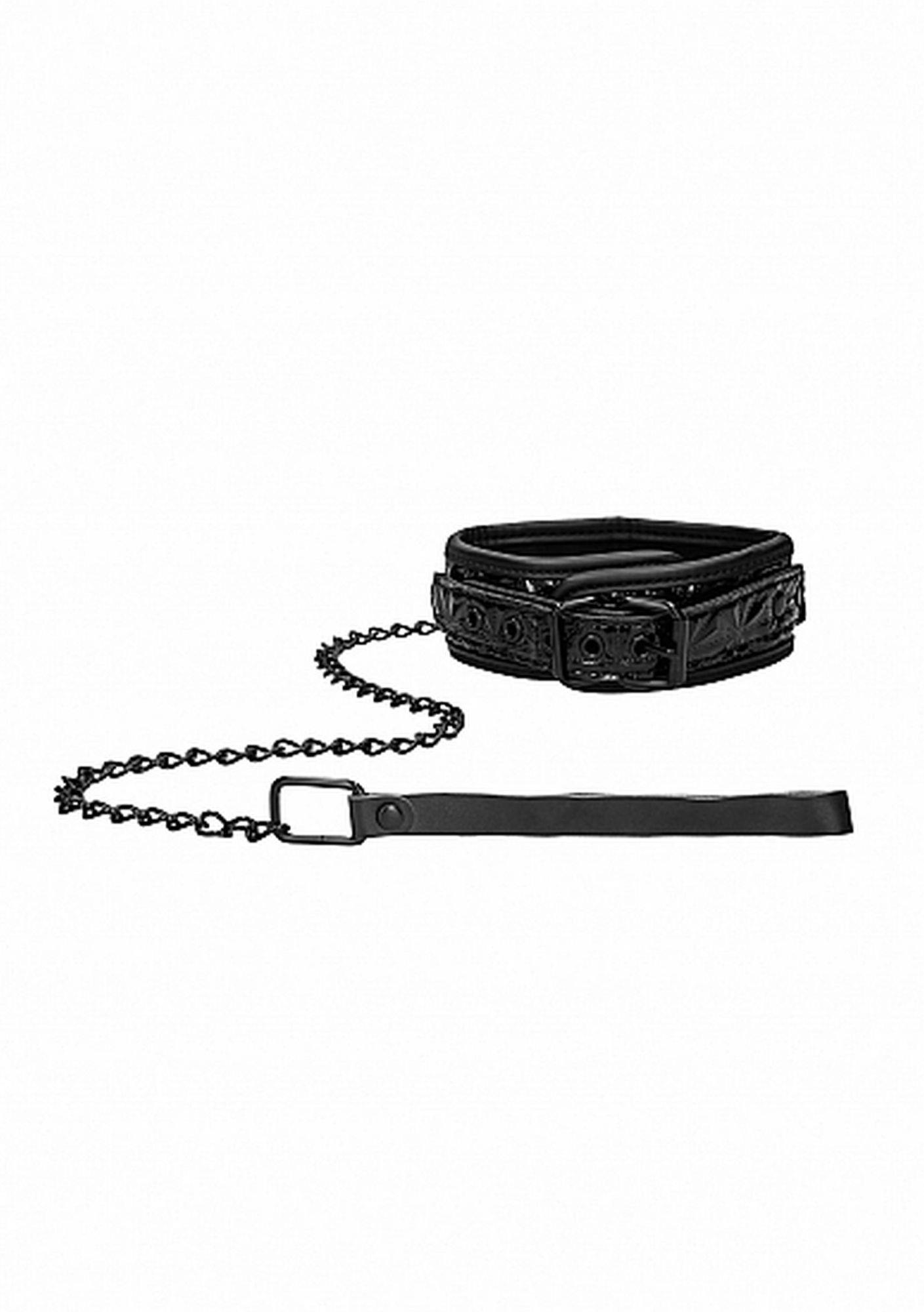 Luxury Collar With Leash - Black