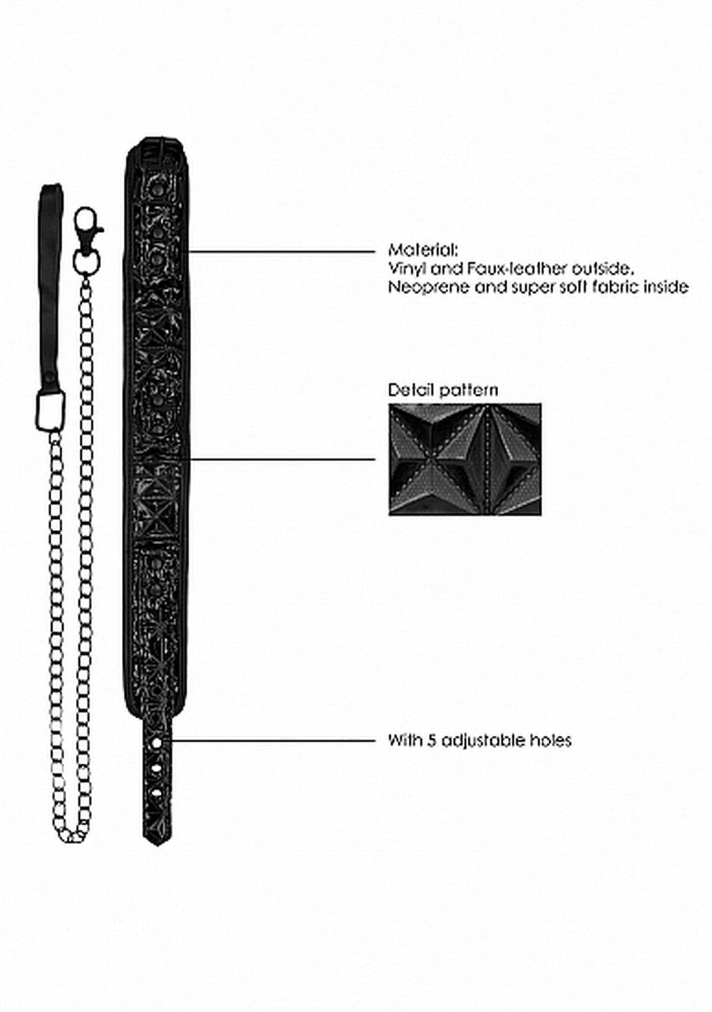 Luxury Collar With Leash - Black