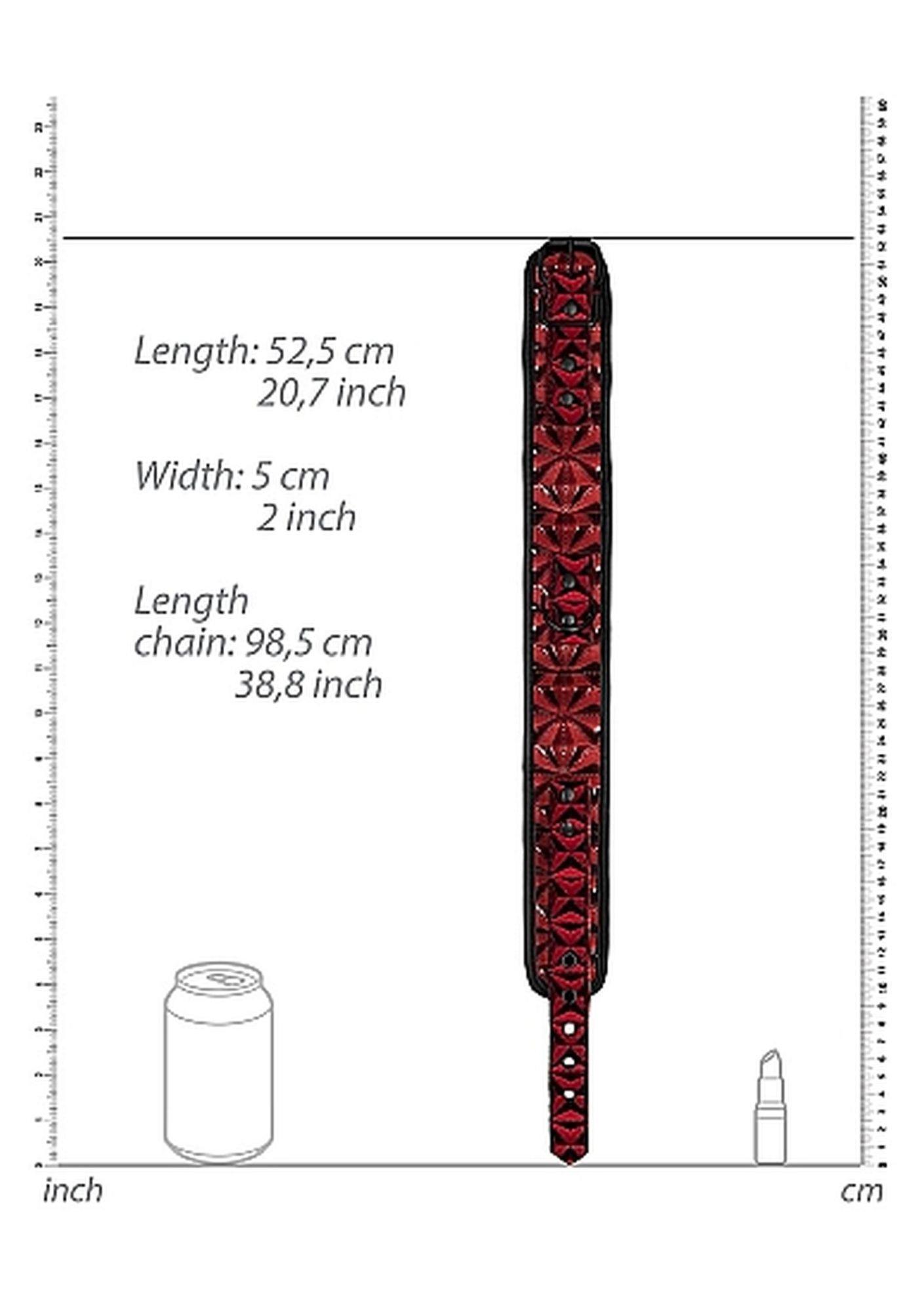 Luxury Collar With Leash - Burgundy