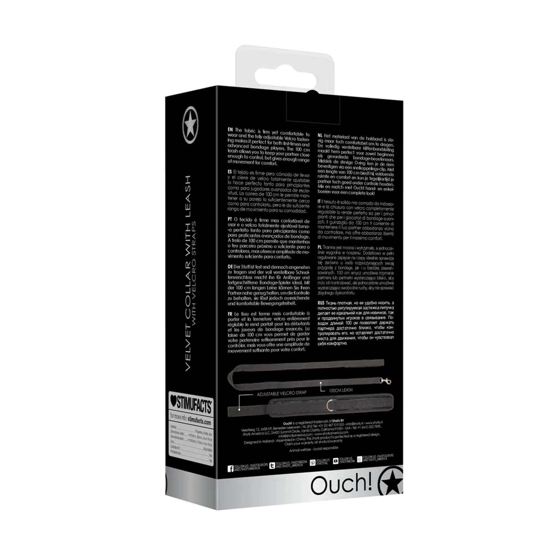 Velvet Adjustable Collar With Leash