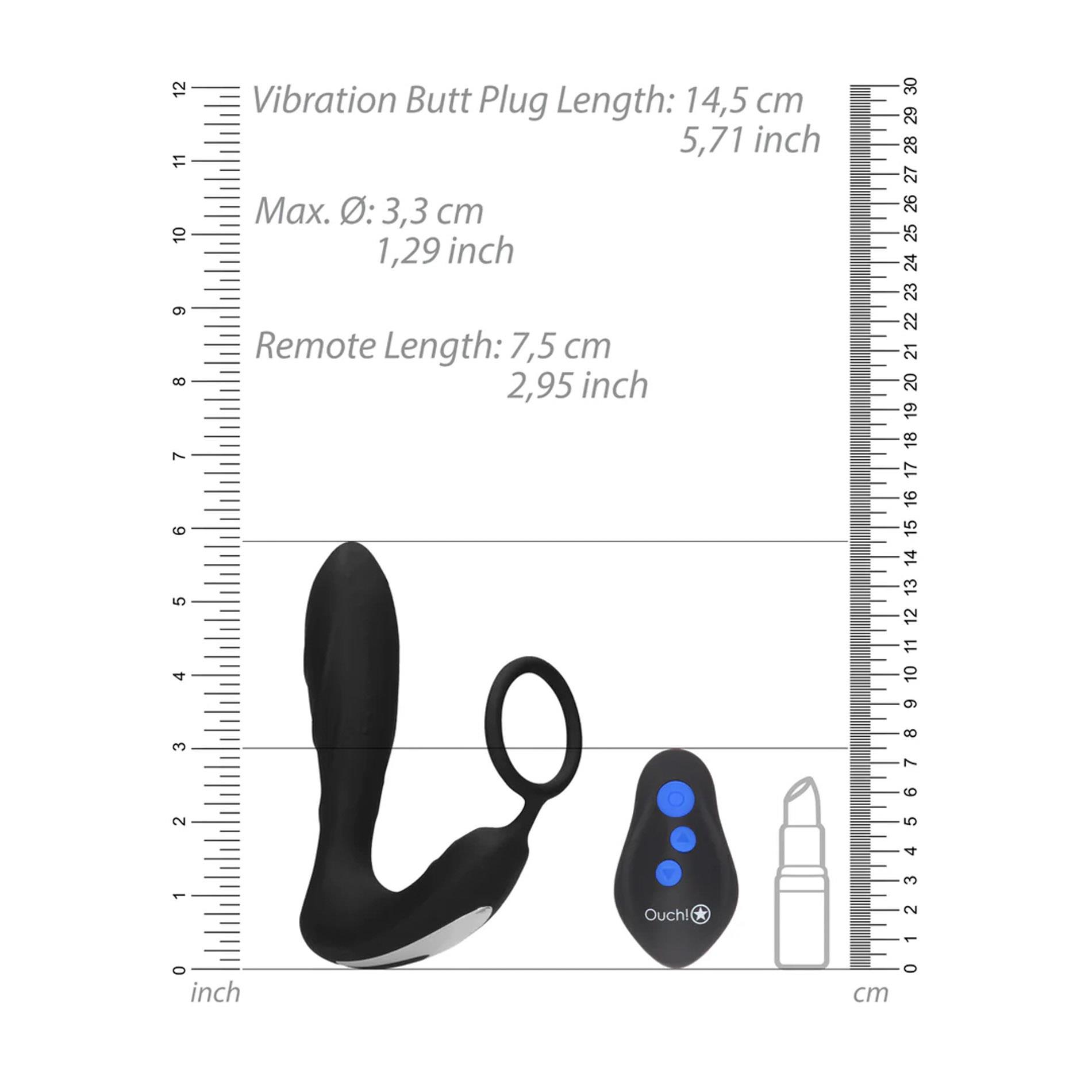 E-Stim Vibrating Butt Plug  Cockring