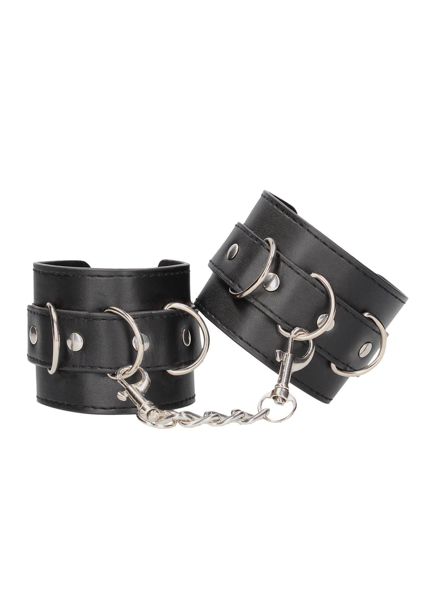 Bonded Leather Hand Or Ankle Cuffs - With Adjustable Straps