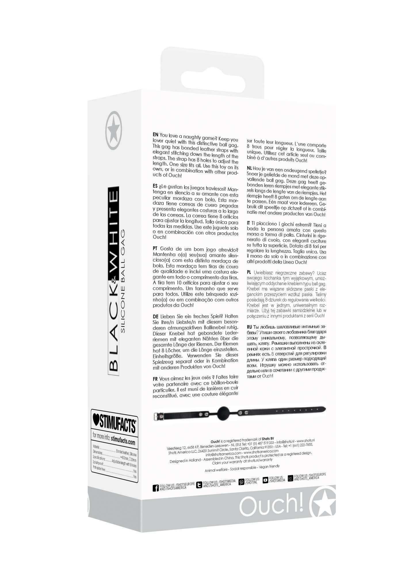 Silicone Ball Gag - With Adjustable Bonded Leather Straps