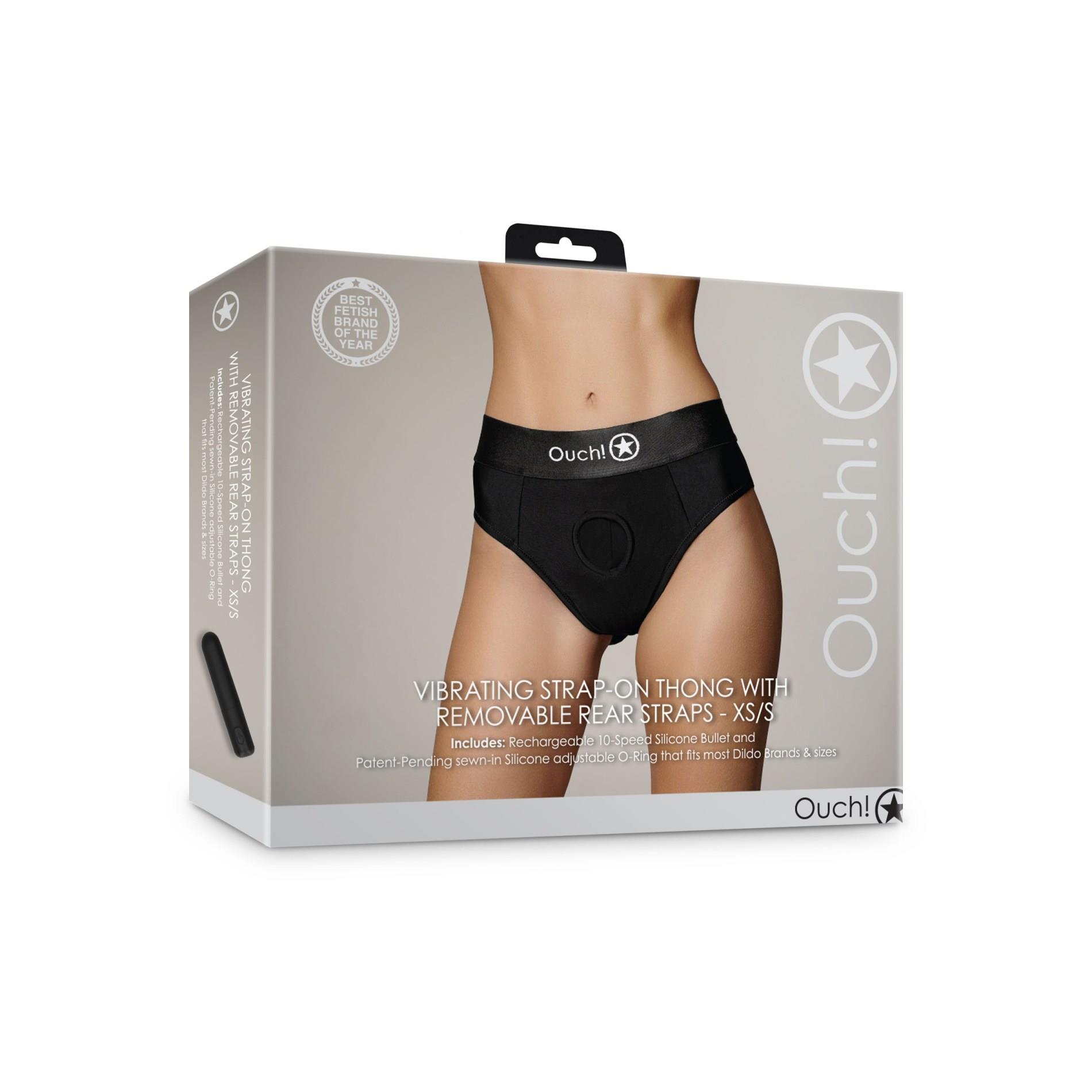 Vibrating Strap-On Thong With Removable Rear Straps - Xs/S