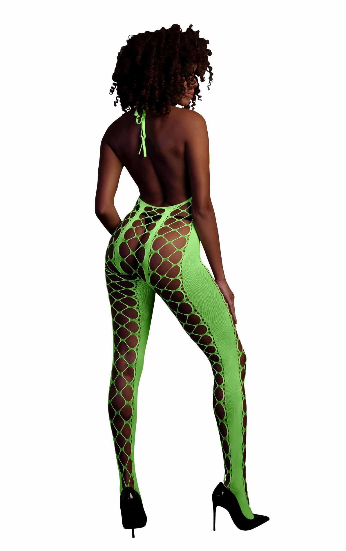 Bodystocking With Halterneck - Green - Xs/Xl