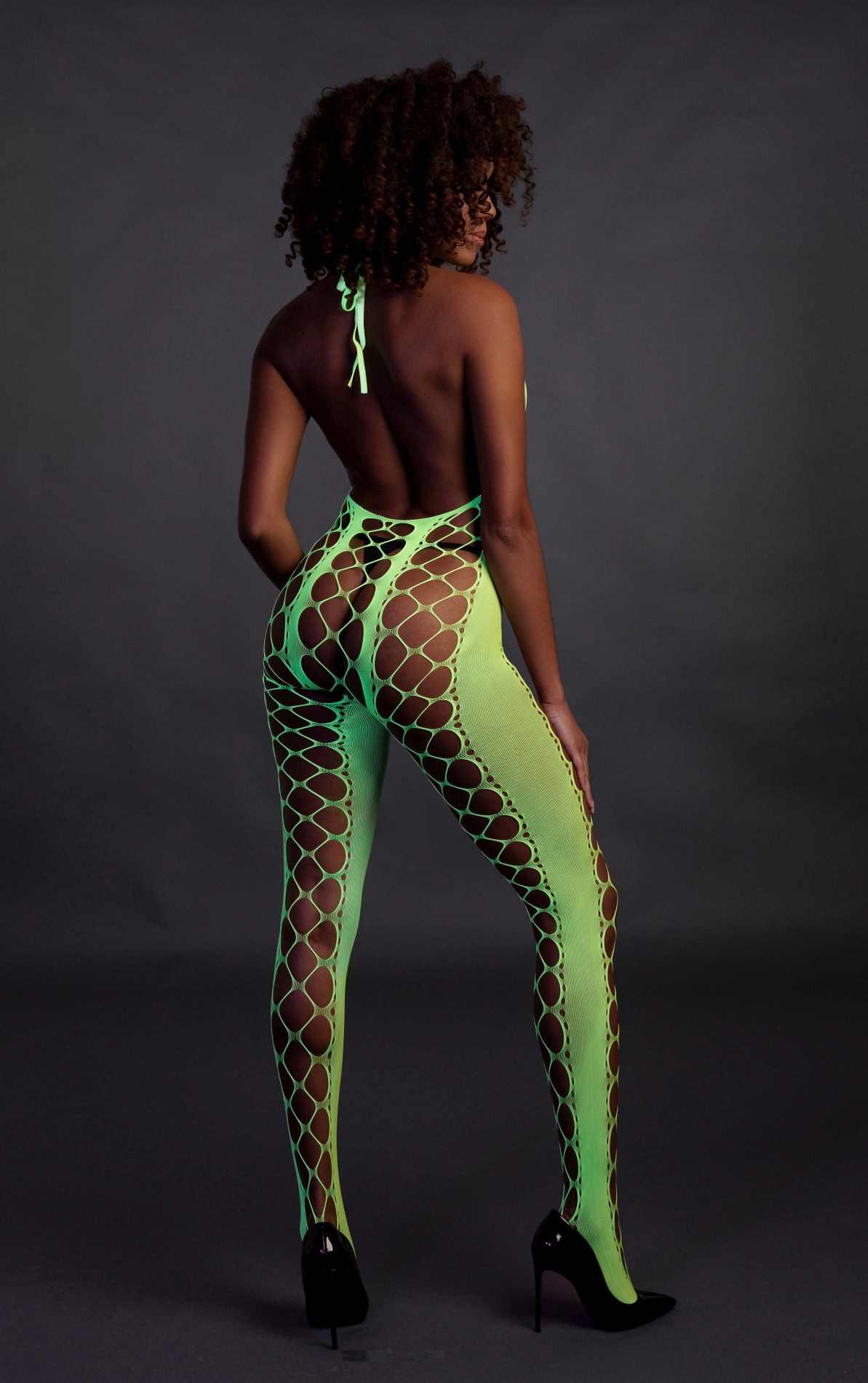 Bodystocking With Halterneck - Green - Xs/Xl