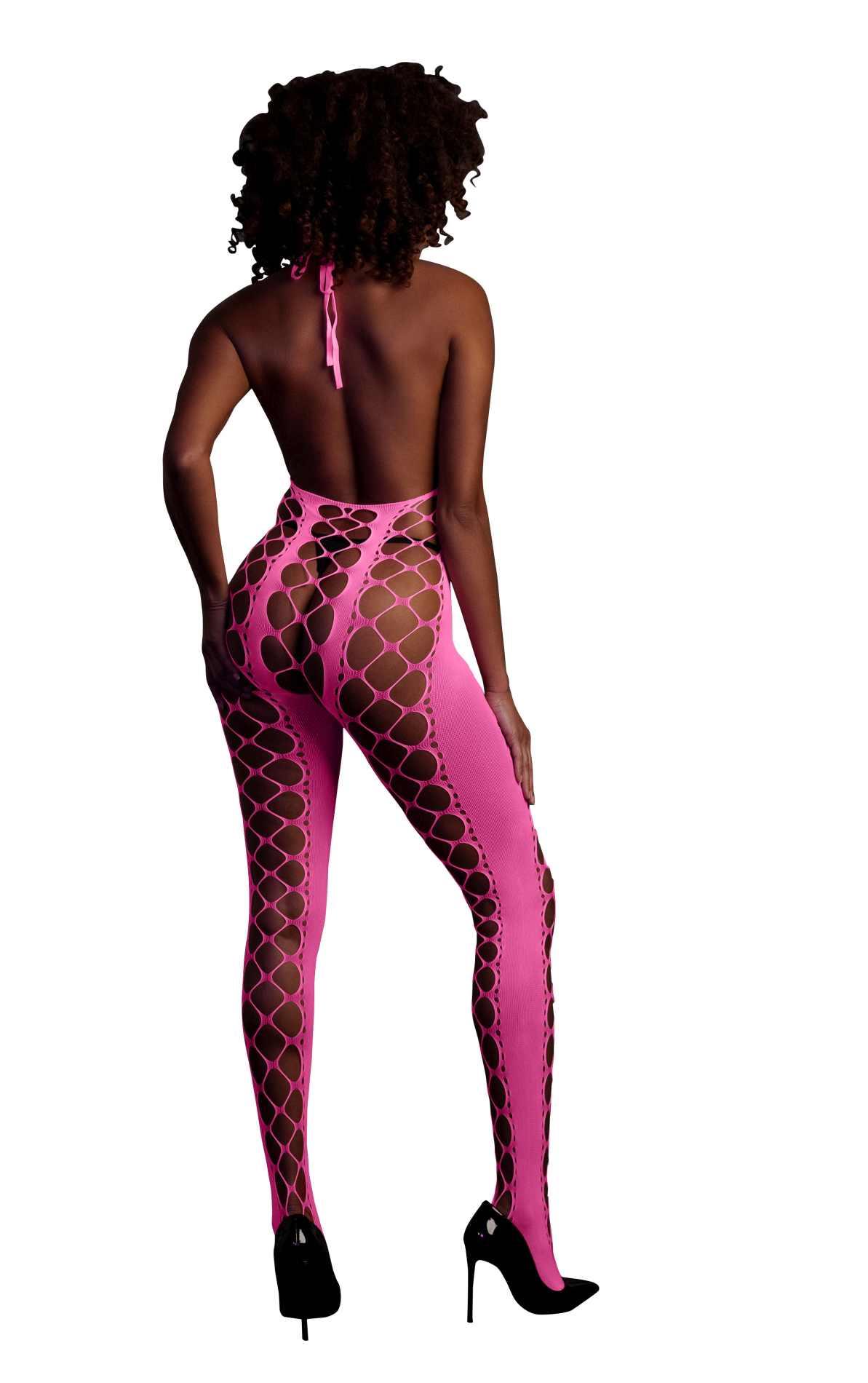 Bodystocking With Halterneck - Pink - Xs/Xl