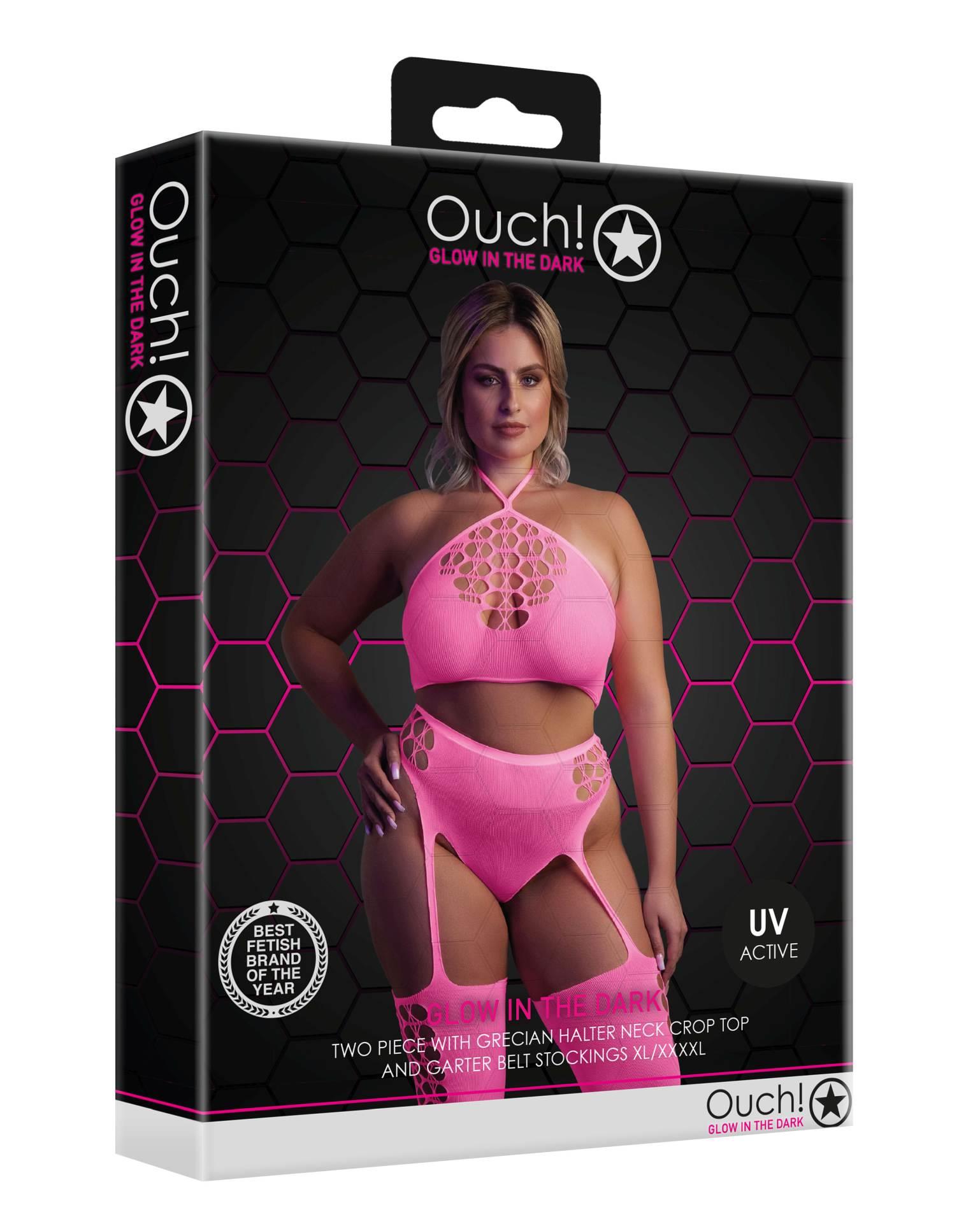 Two Piece With Crop Top And Stockings Xl/Xxxxl