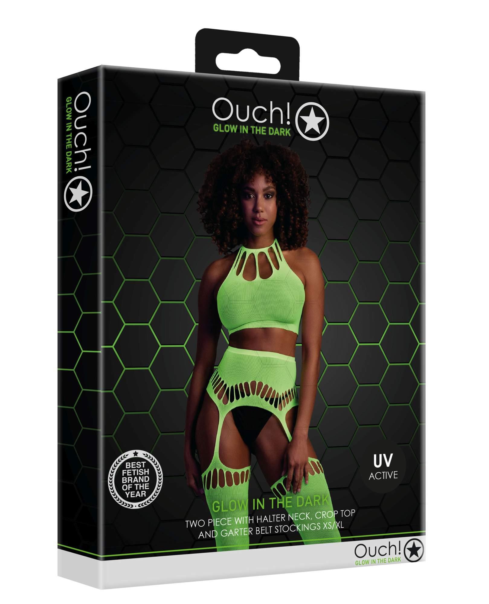 Two Piece With Crop Top And Stockings - Green - Xs/Xl