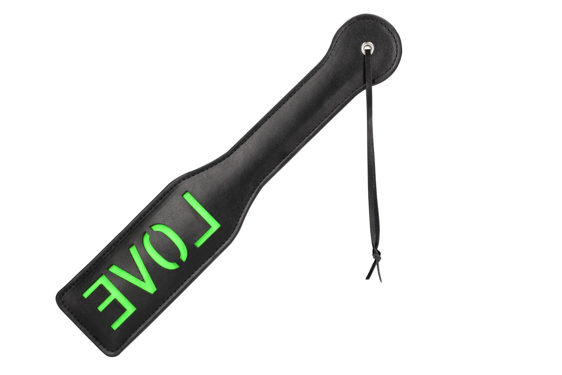 'Love'' Paddle - Glow In The Dark - Black/Neon Green