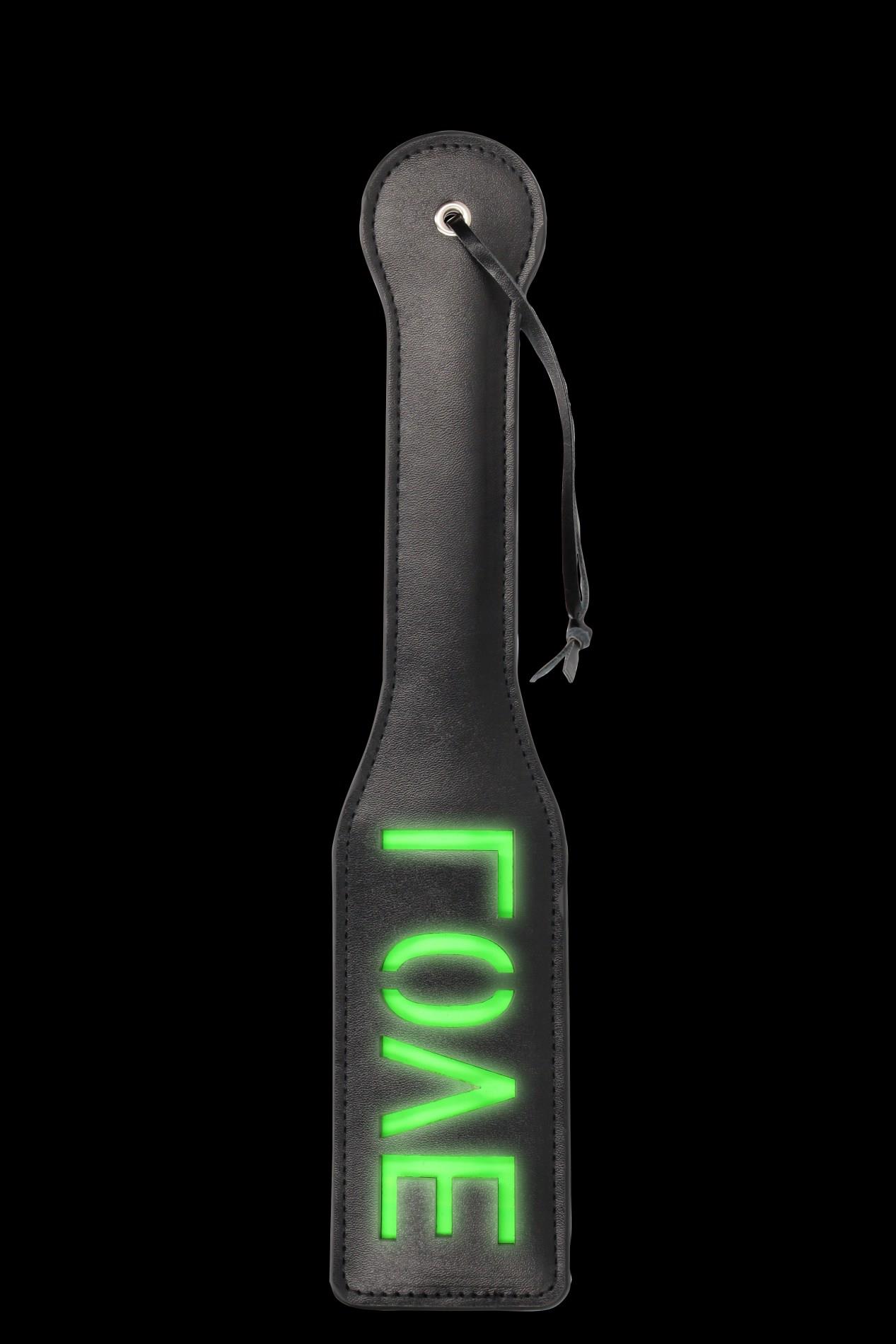 'Love'' Paddle - Glow In The Dark - Black/Neon Green