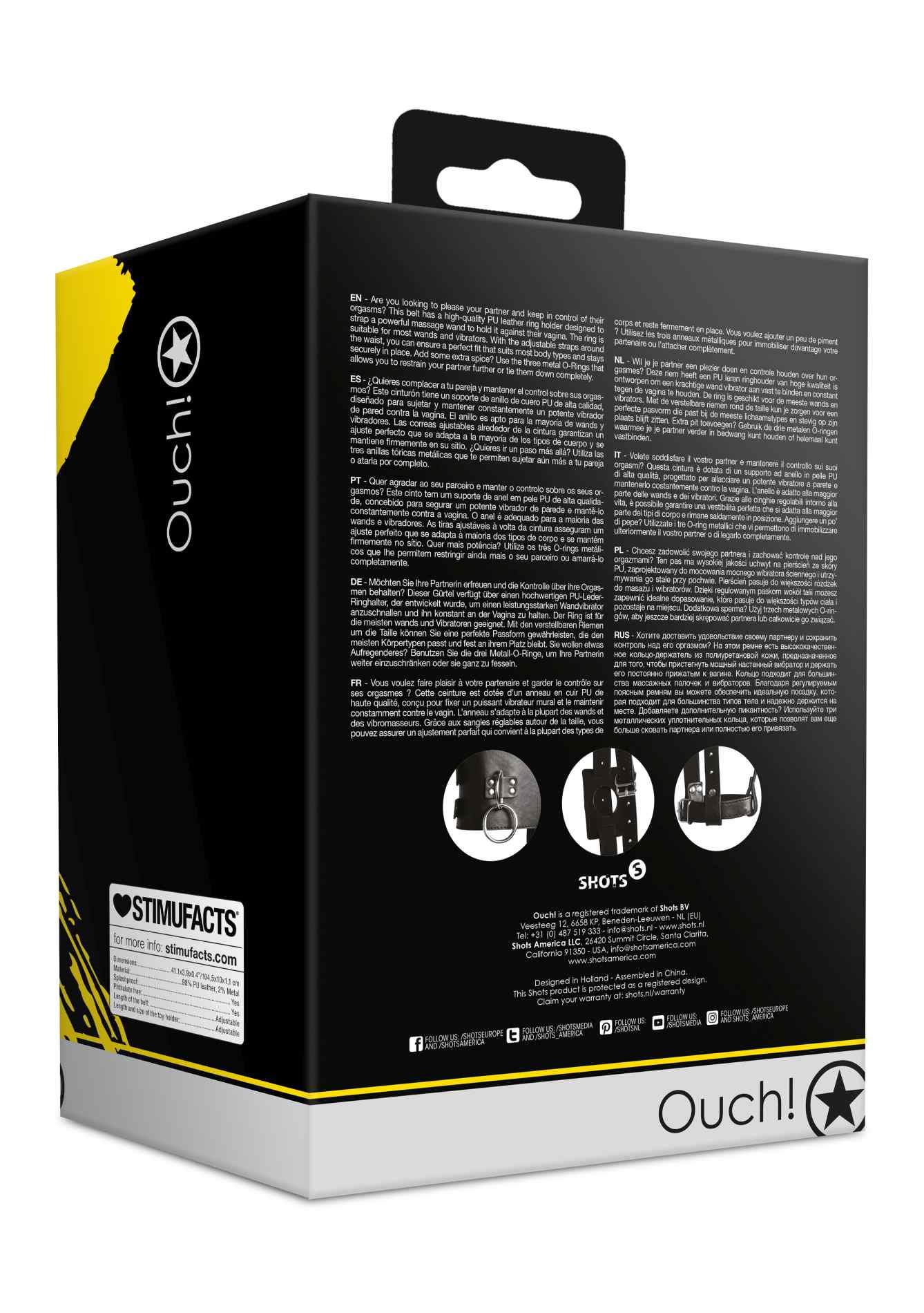 Belt With Vibrator Holder - Black