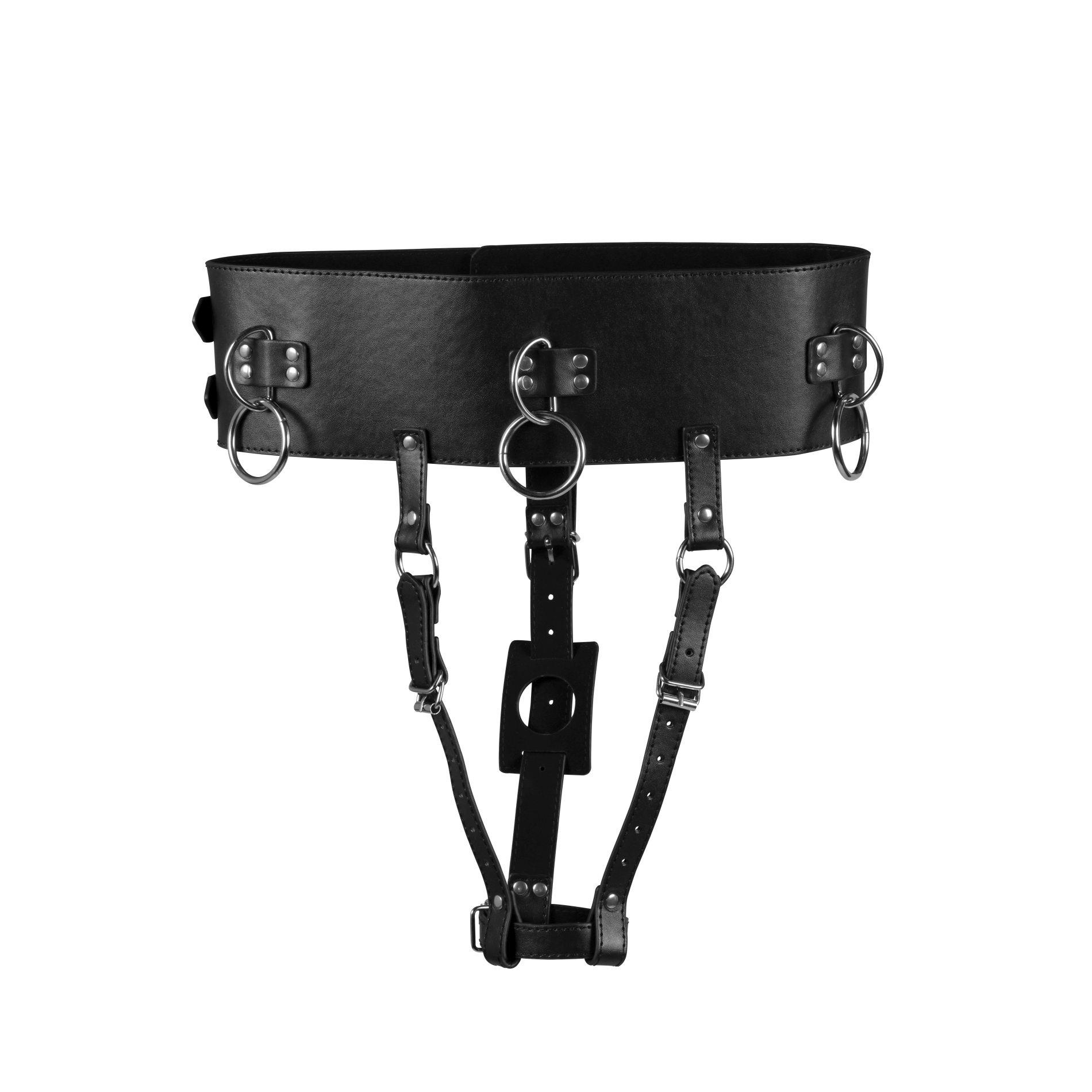 Belt With Vibrator Holder - Black