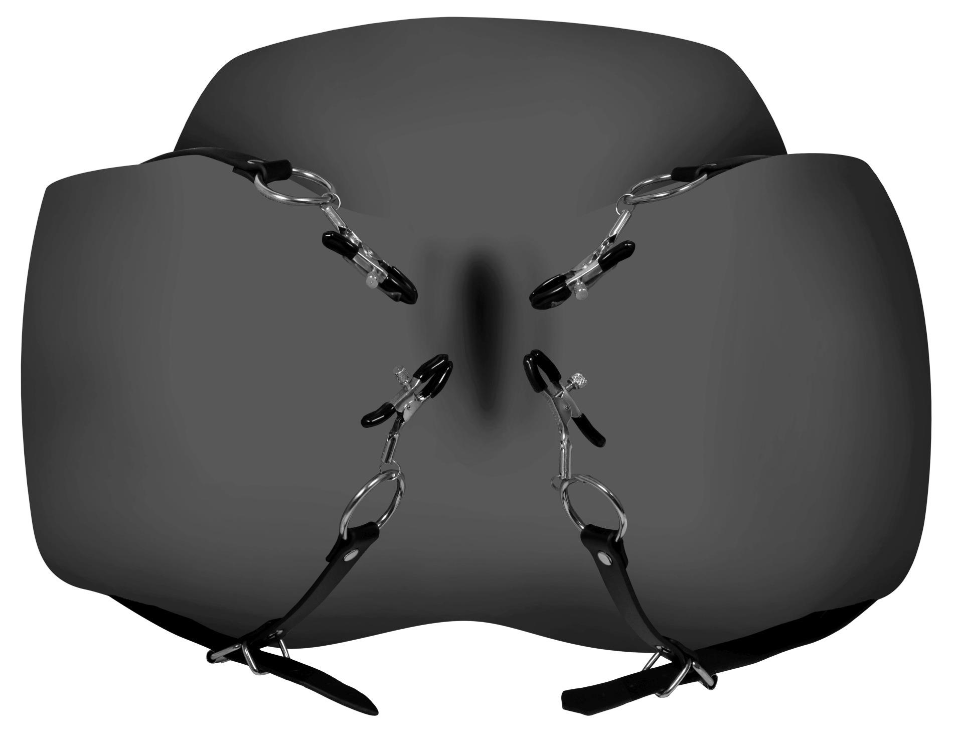 Labia Spreader With Clamps - Black