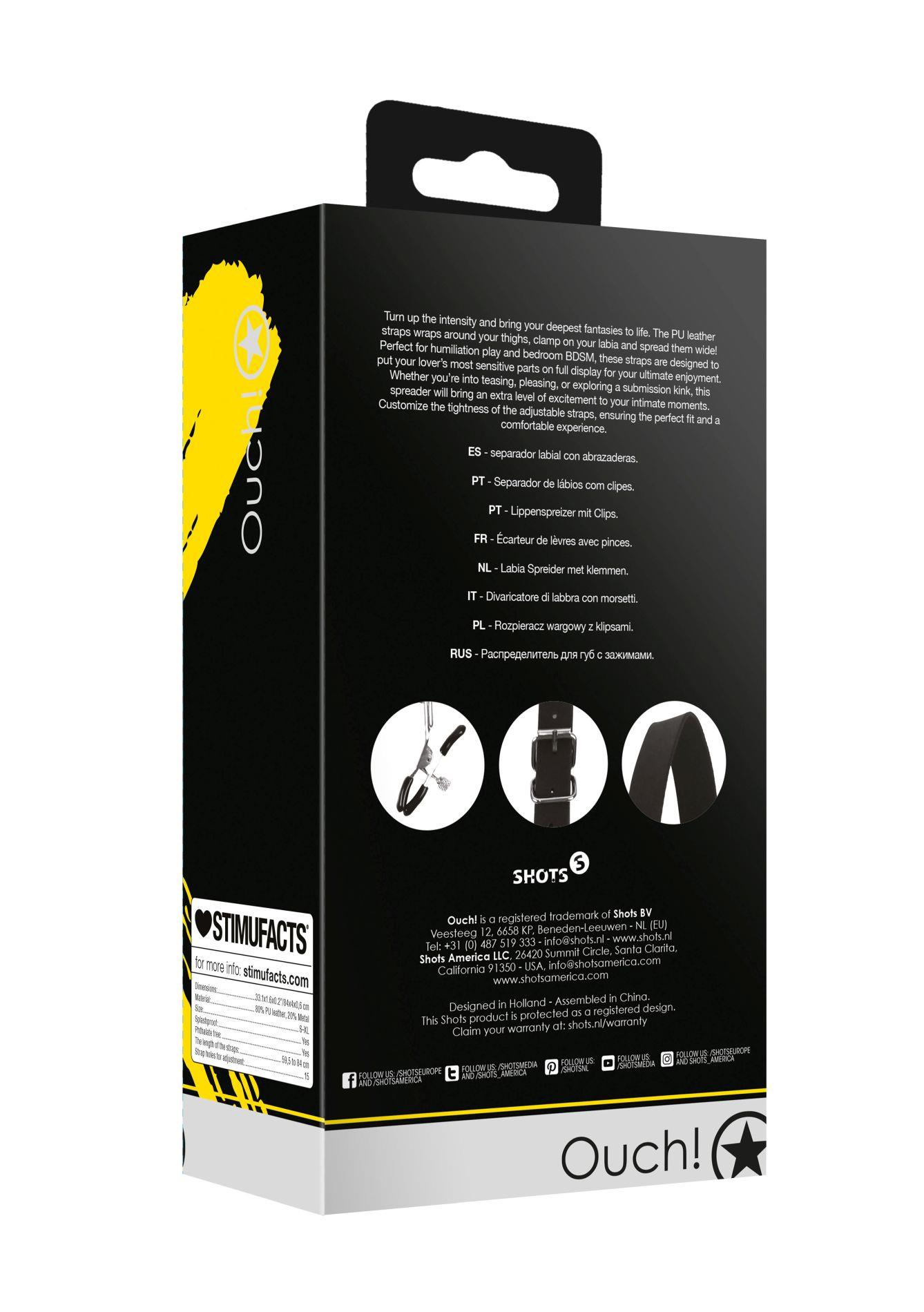 Labia Spreader With Clamps - Black