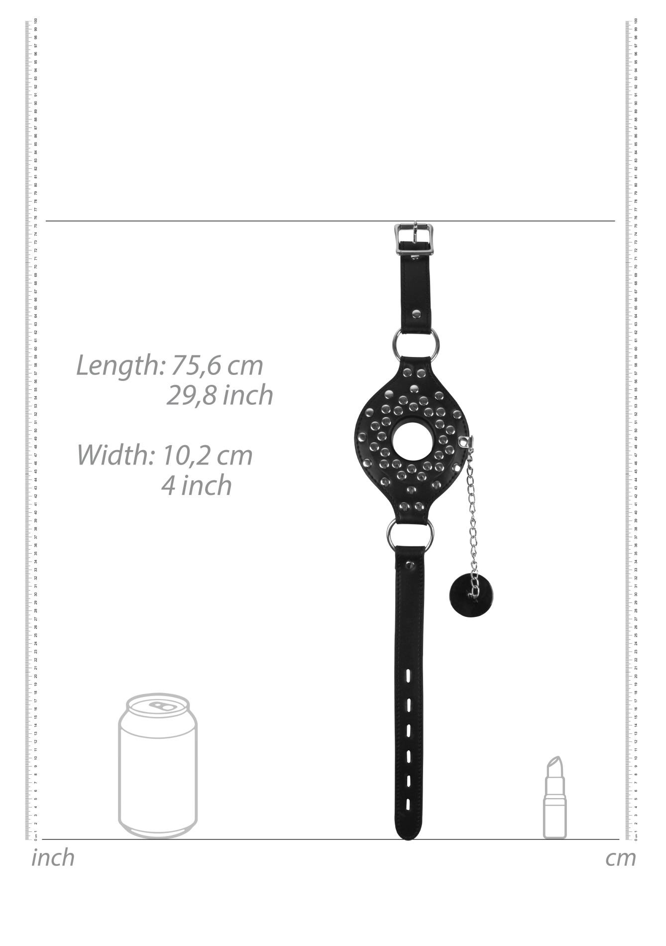 Open Mouth Gag With Plug Stopper - Black