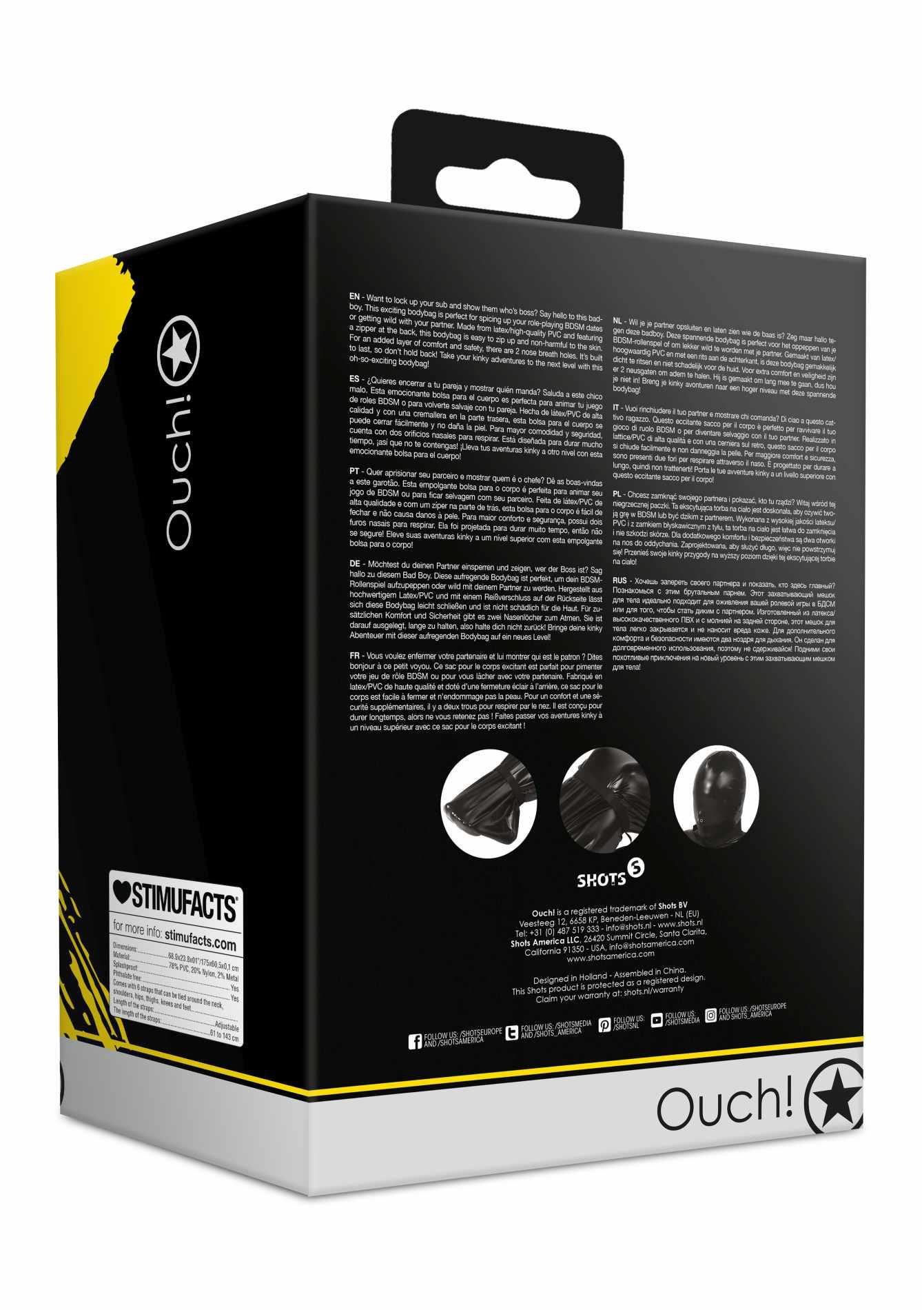 Body Bag With Nylon Straps - Black