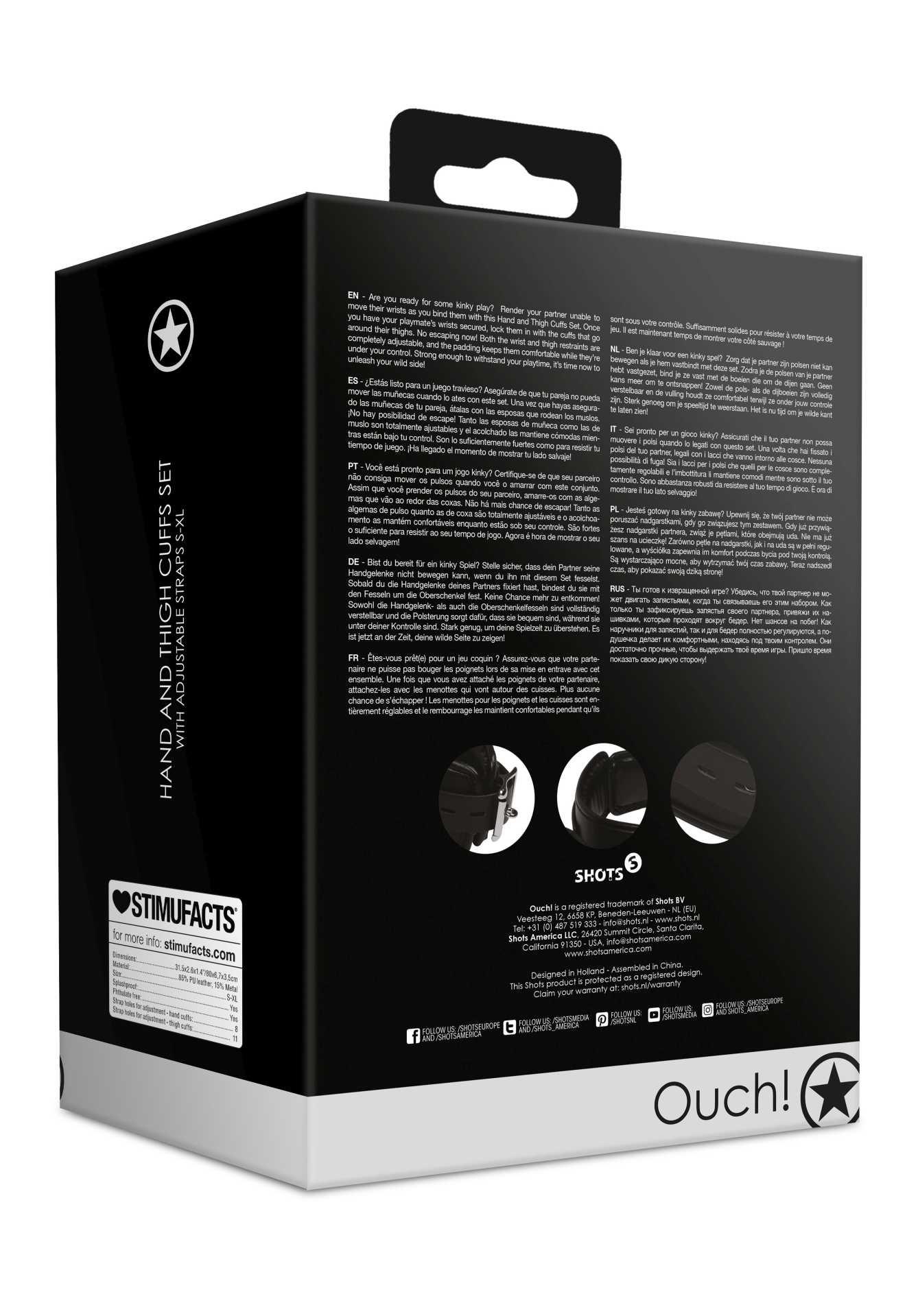 Hand And Thigh Cuffs Set - Black