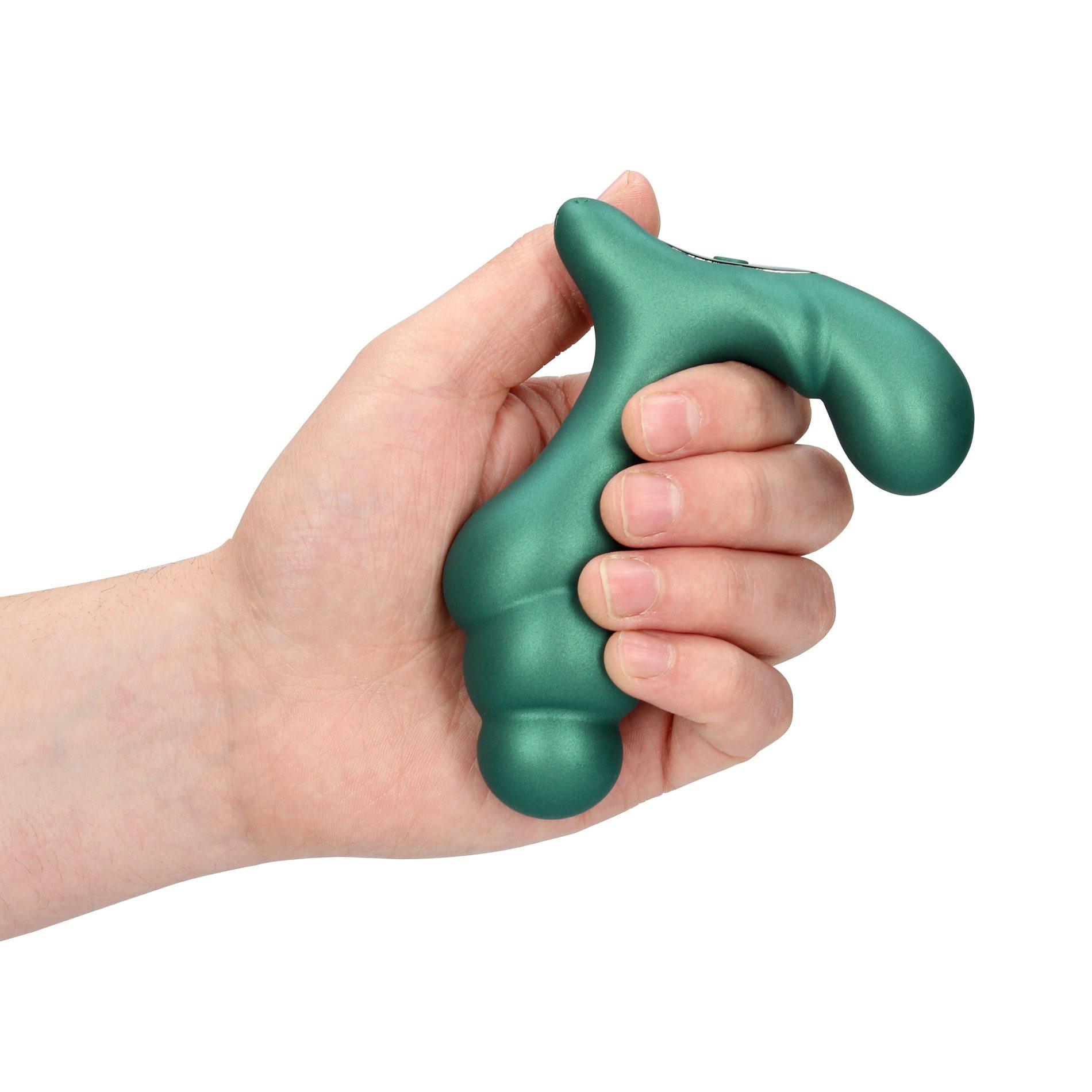 Stacked Vibrating Prostate Massager With Remote Control - Metallic Green