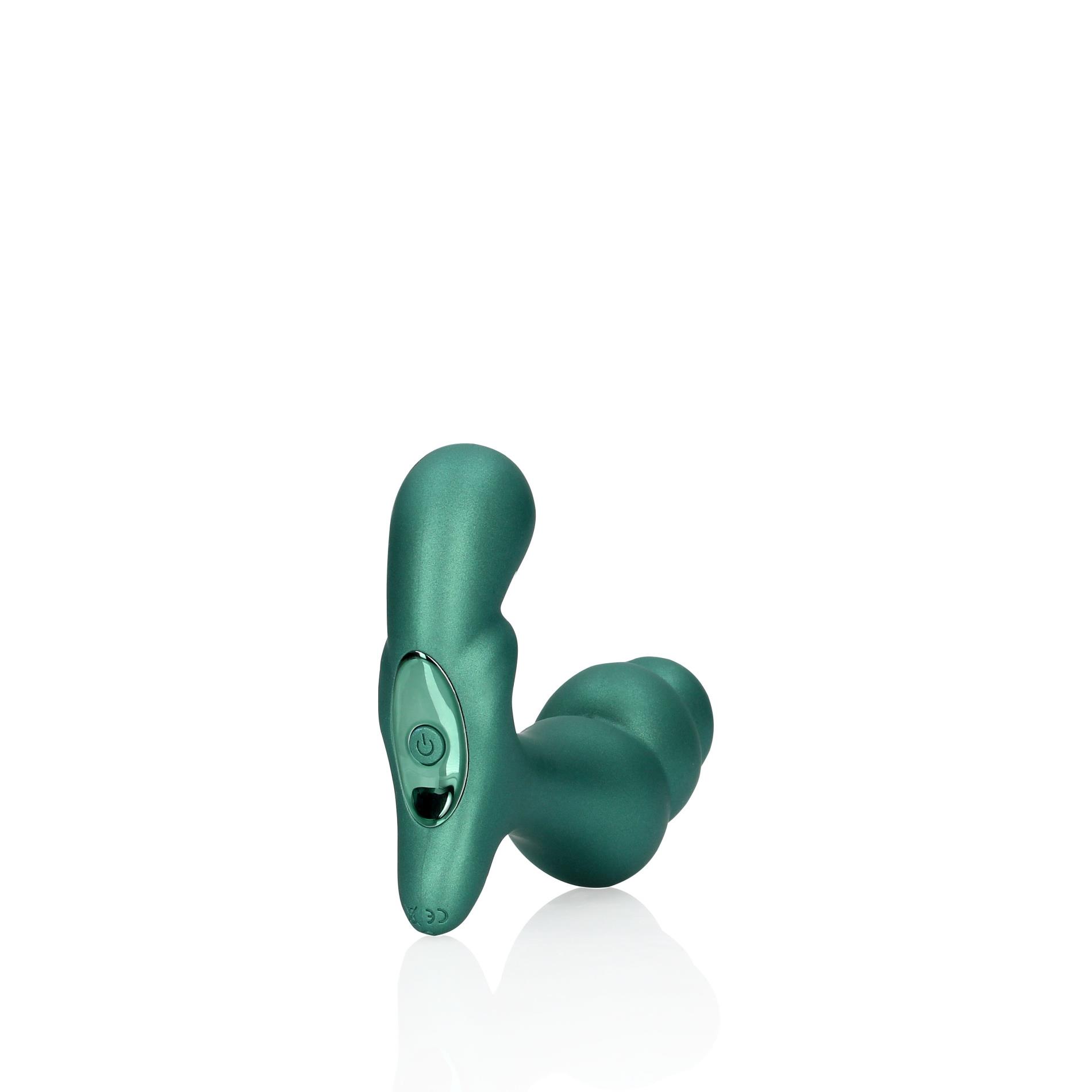 Stacked Vibrating Prostate Massager With Remote Control - Metallic Green