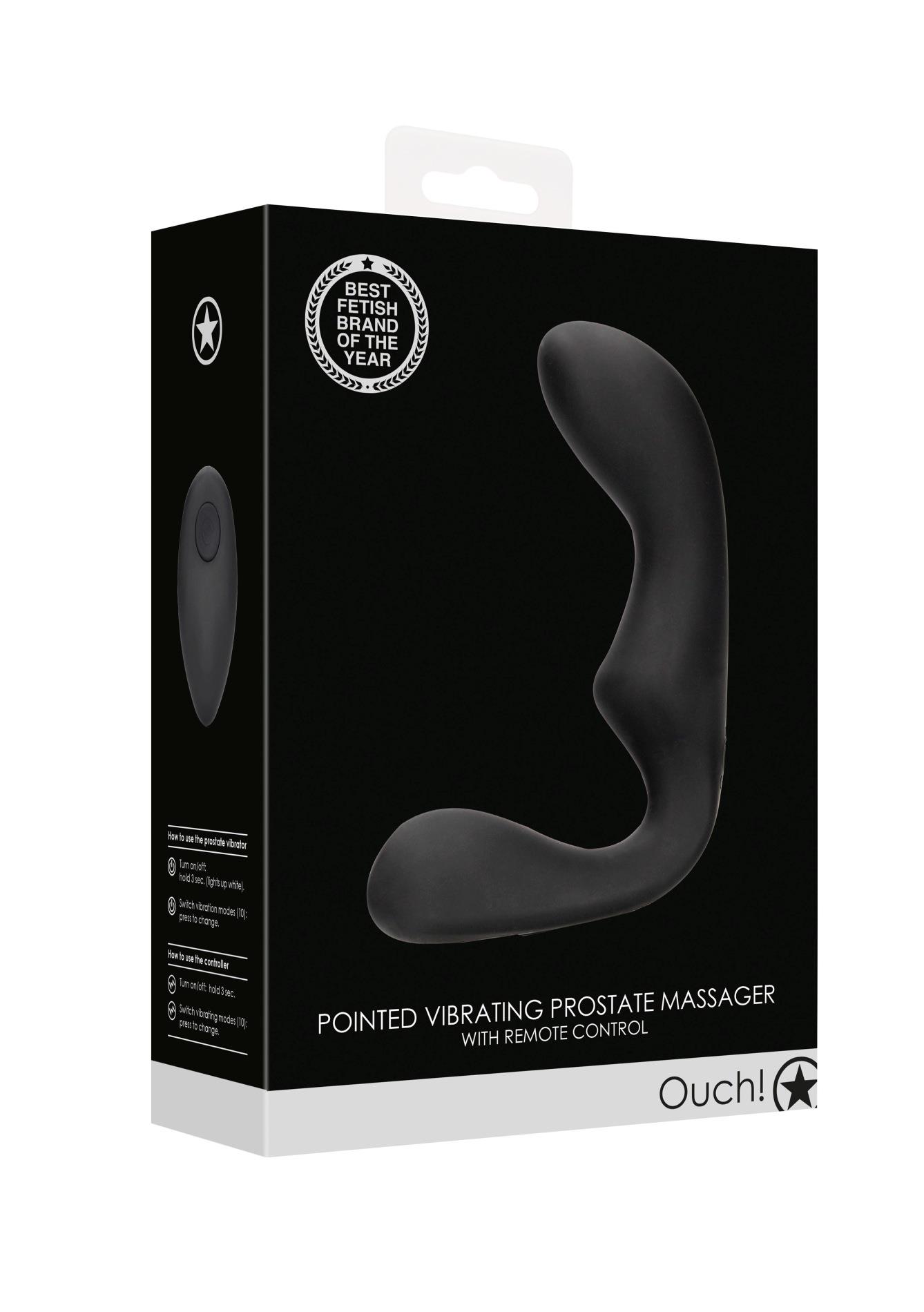 Pointed Vibrating Prostate Massager With Remote Control - Black