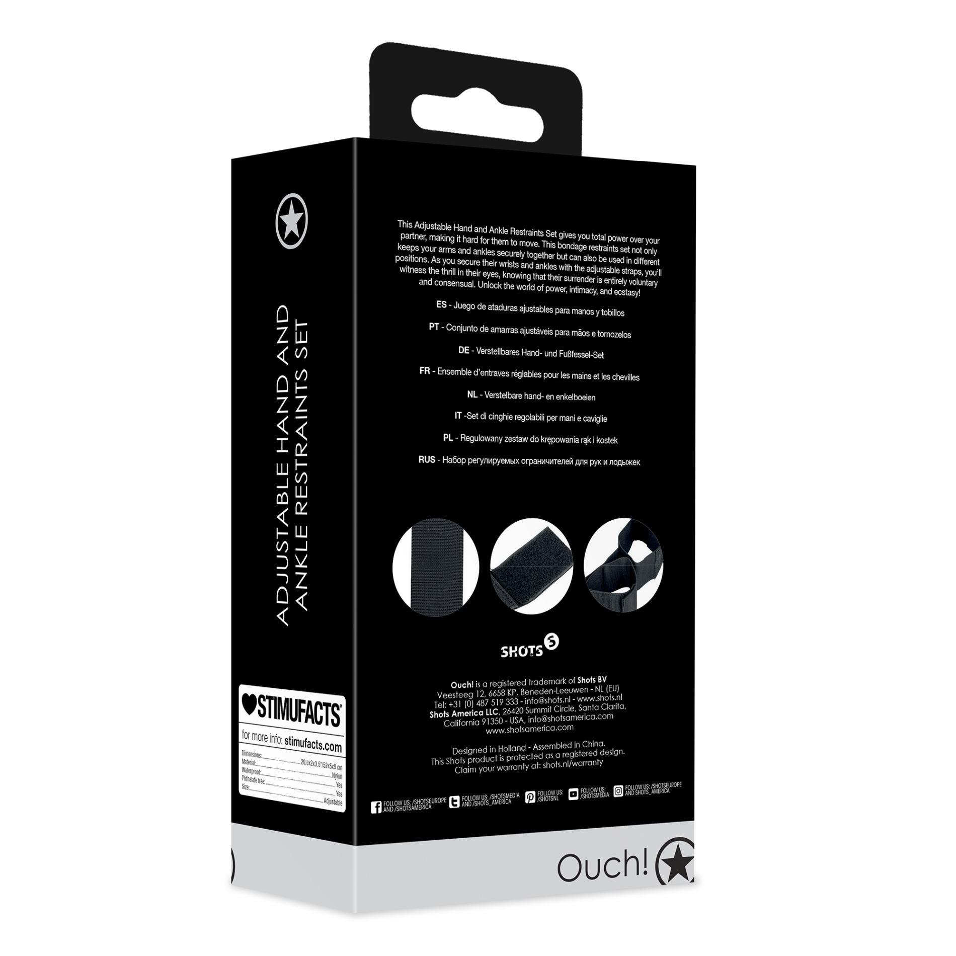 Adjustable Hand And Ankle Restraints Set