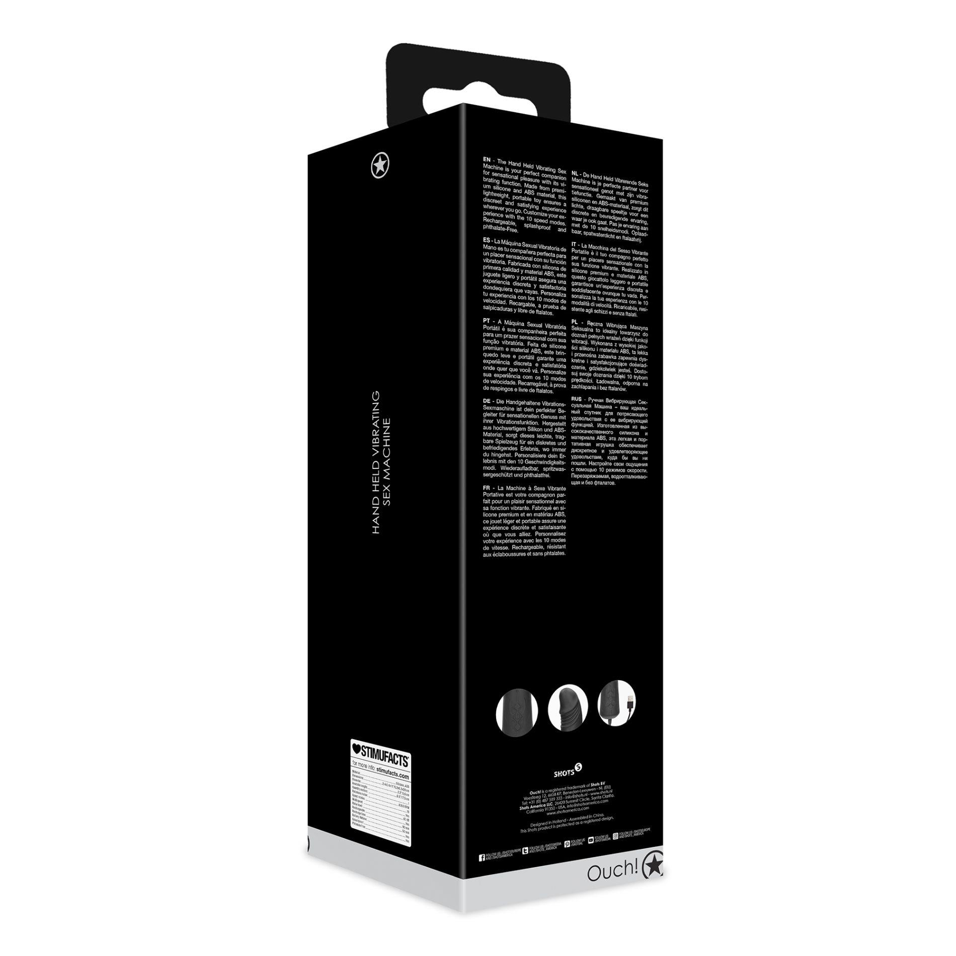 Hand Held Vibrating Sex Machine - Black