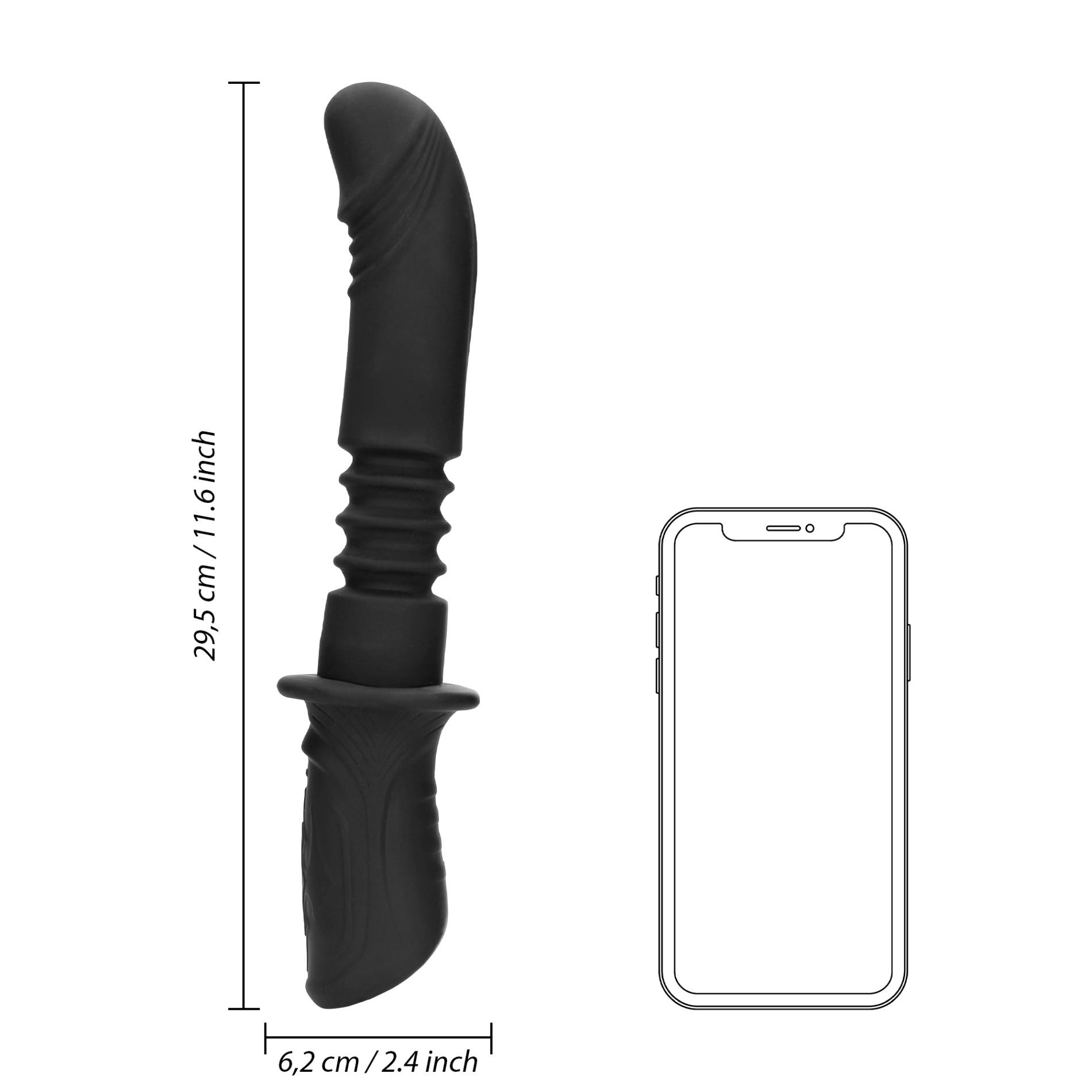 Hand Held Vibrating And Thrusting Sex Machine - Black