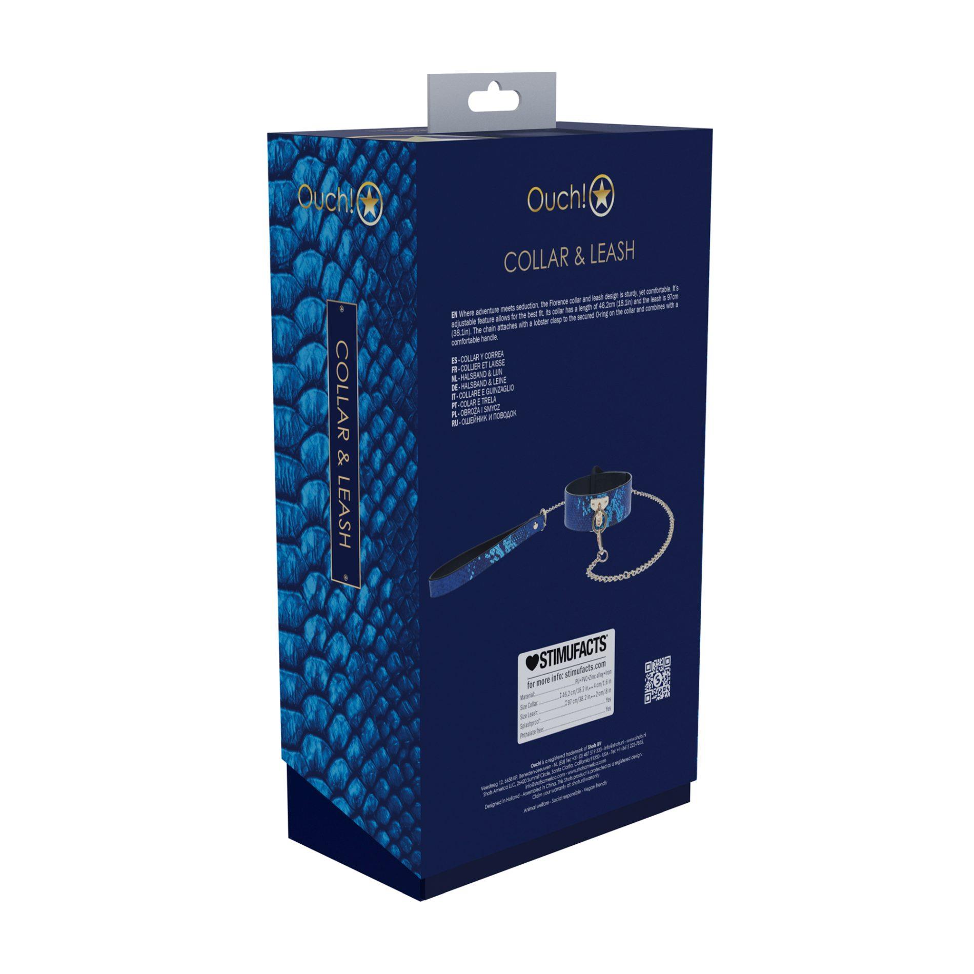 Florence Collection - Collar With Leash - Blue