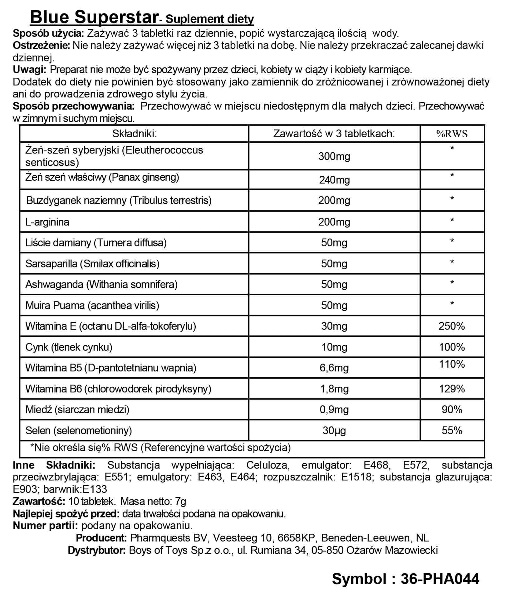 Blue Superstar - Stimulating Capsules