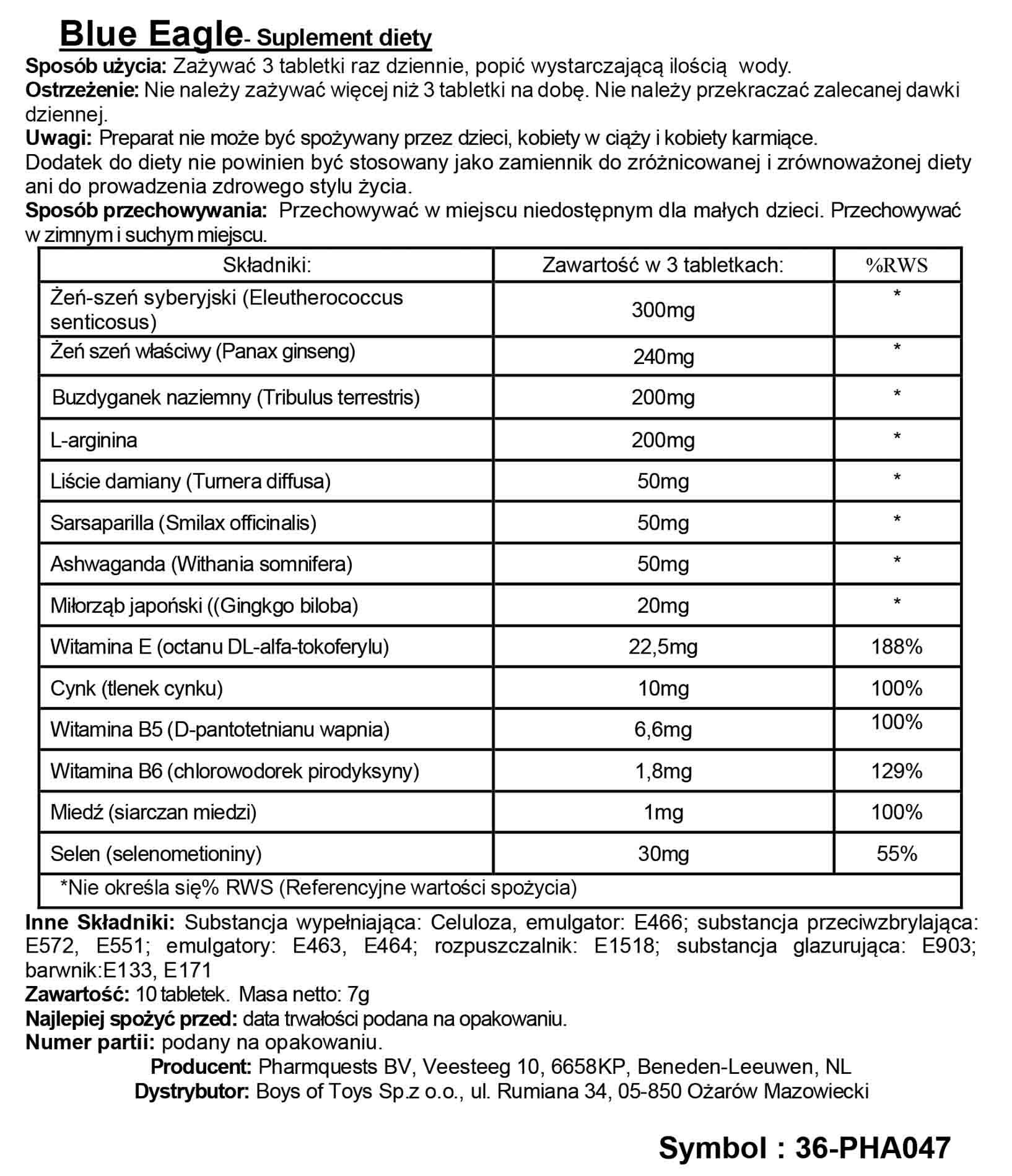 Blue Eagle - Stimulating Capsules