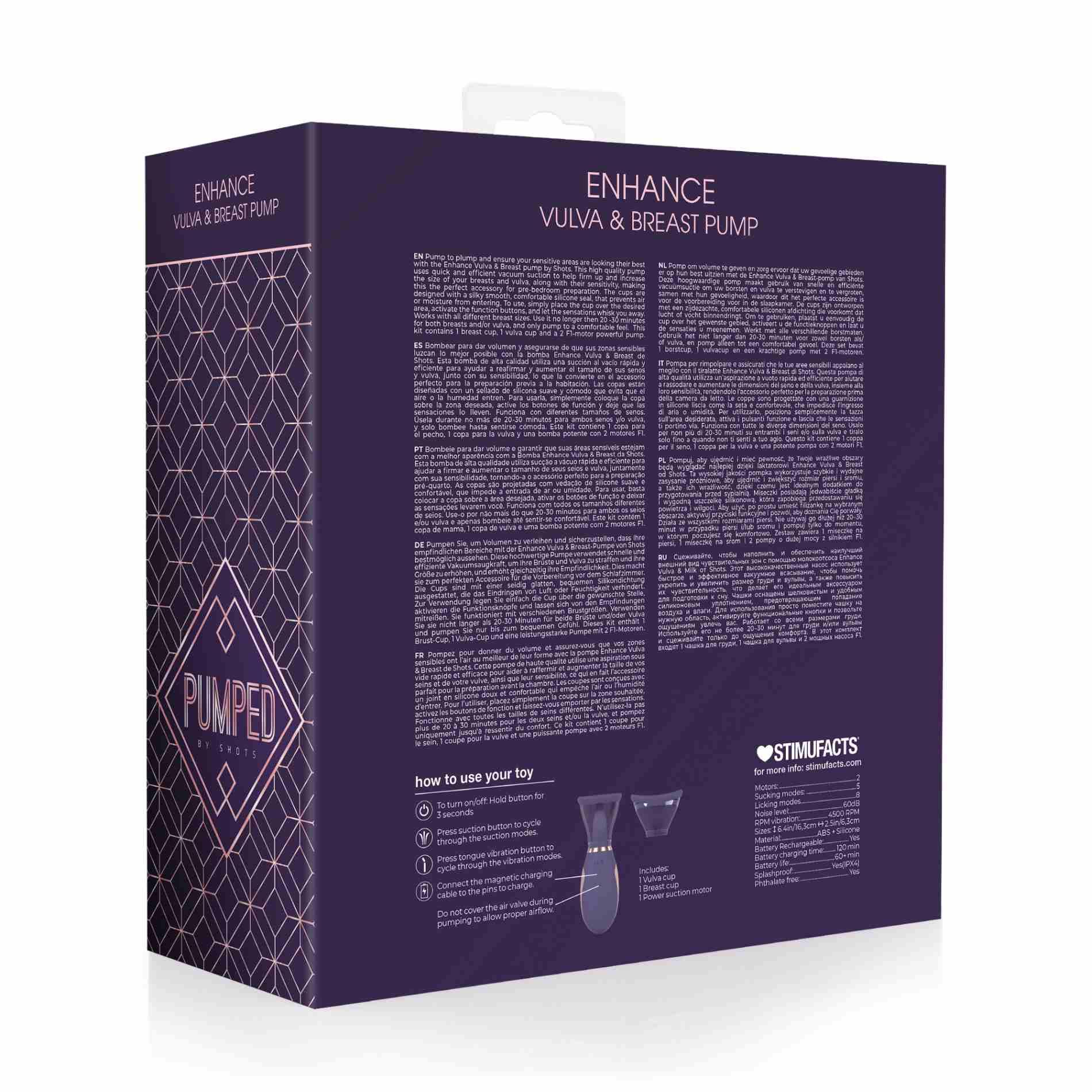 Enhance - Automatic - 13-Speed - Silicone - Rechargeable Vulva & Breast