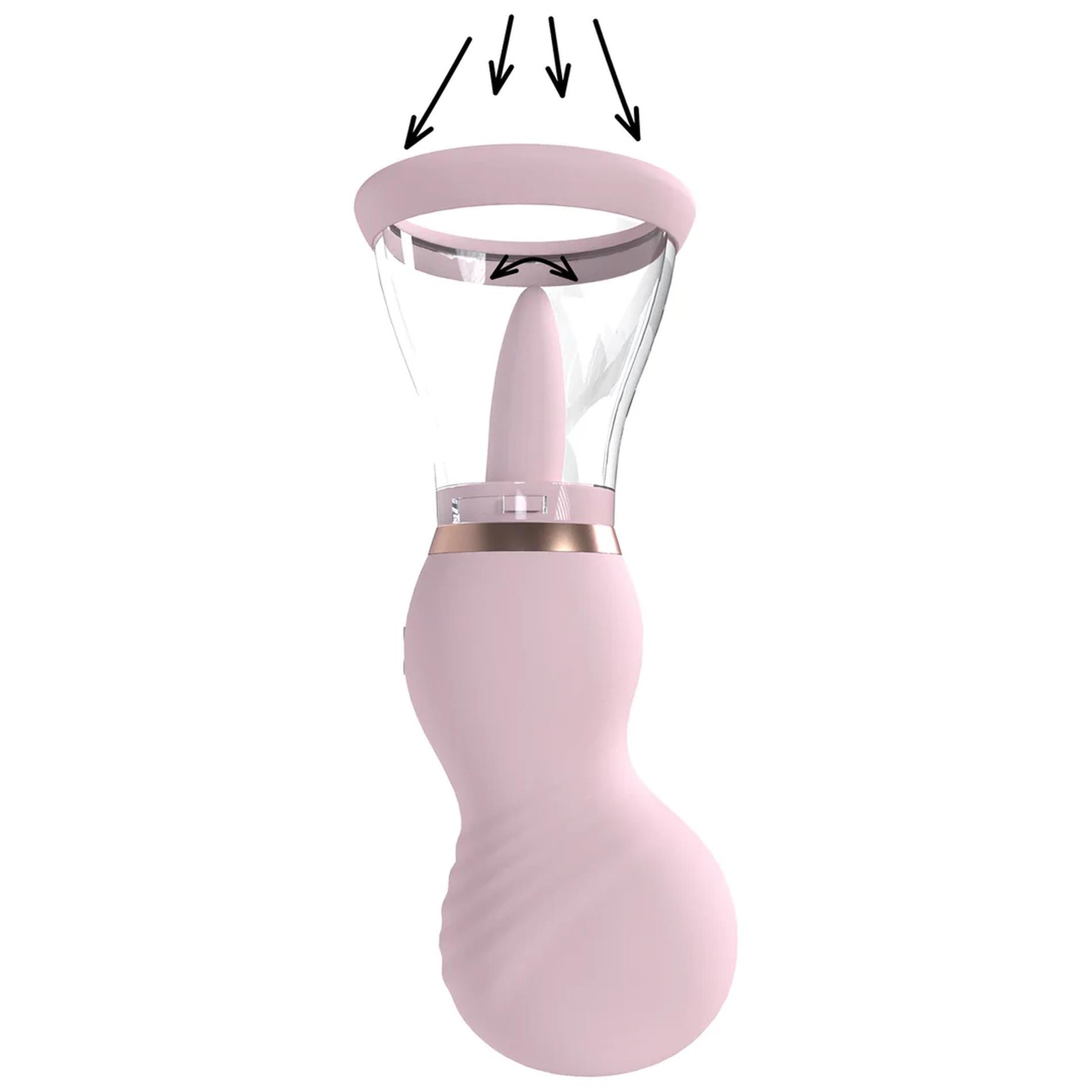 Sensual - Rechargeable Vulva And Breast Pump - Pink