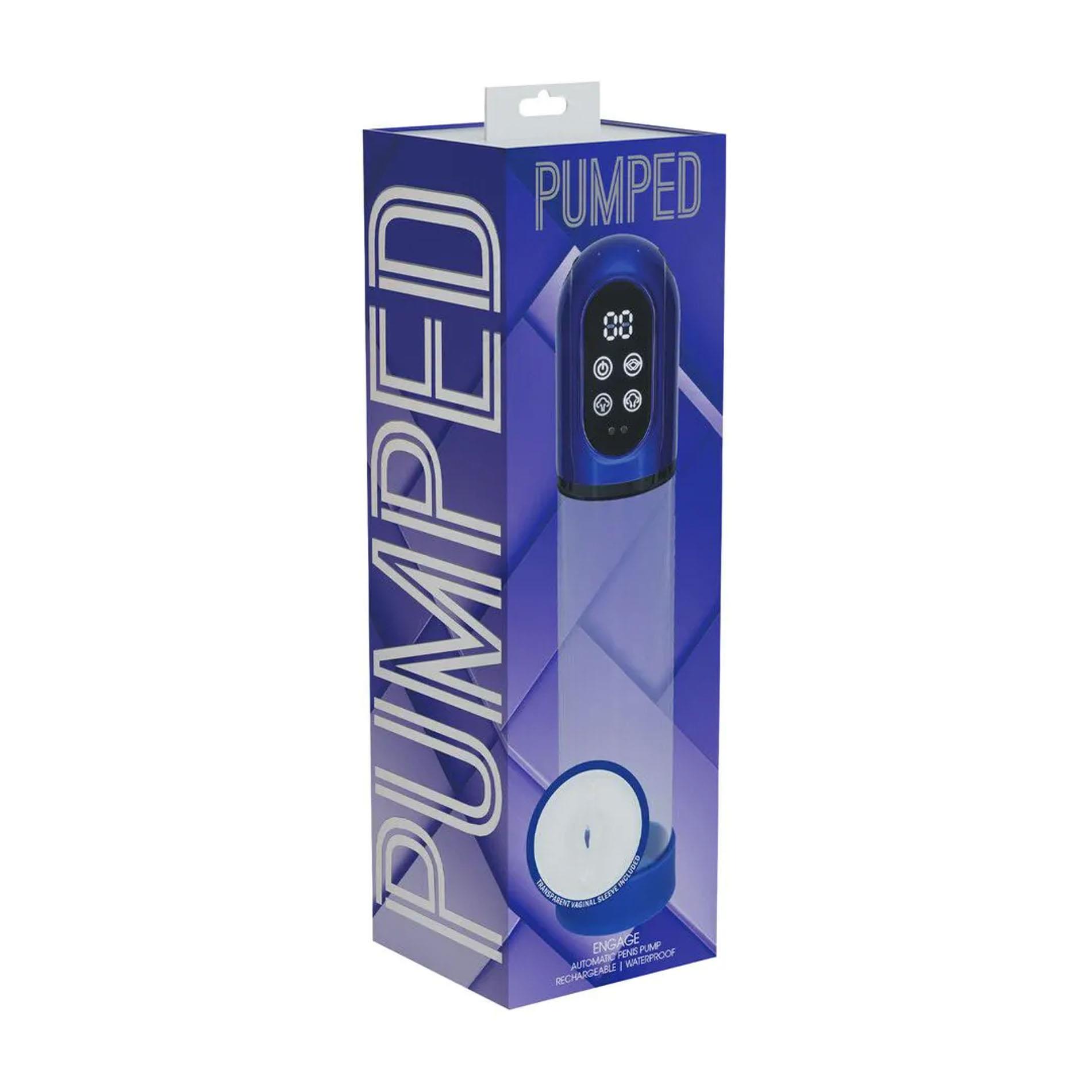 Engage - Automatic Waterproof Penis Pump And Masturbator - Metallic Blue