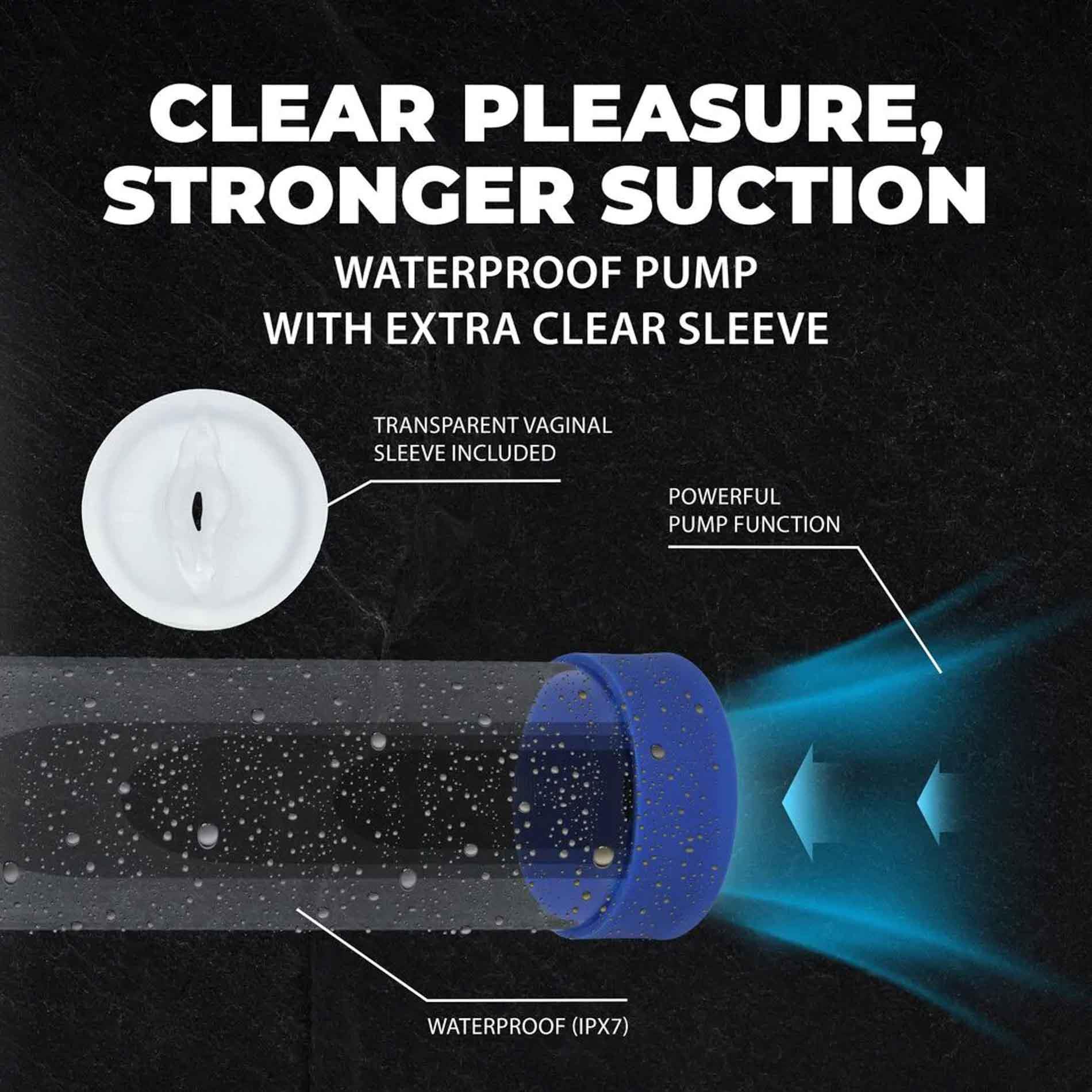 Engage - Automatic Waterproof Penis Pump And Masturbator - Metallic Blue