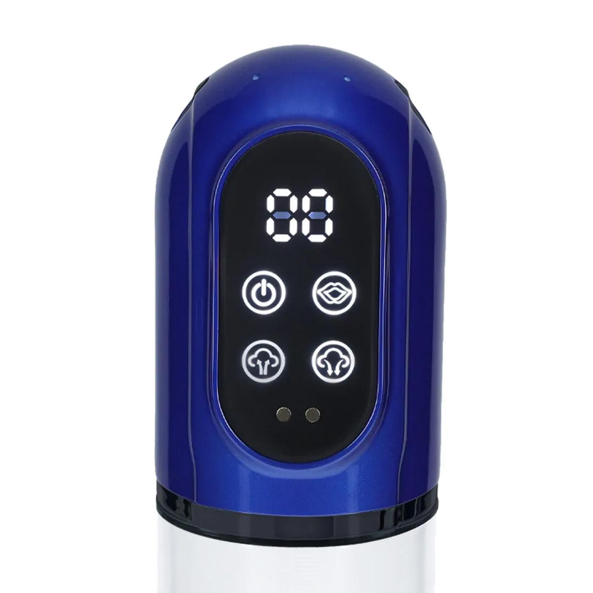 Engage - Automatic Waterproof Penis Pump And Masturbator - Metallic Blue