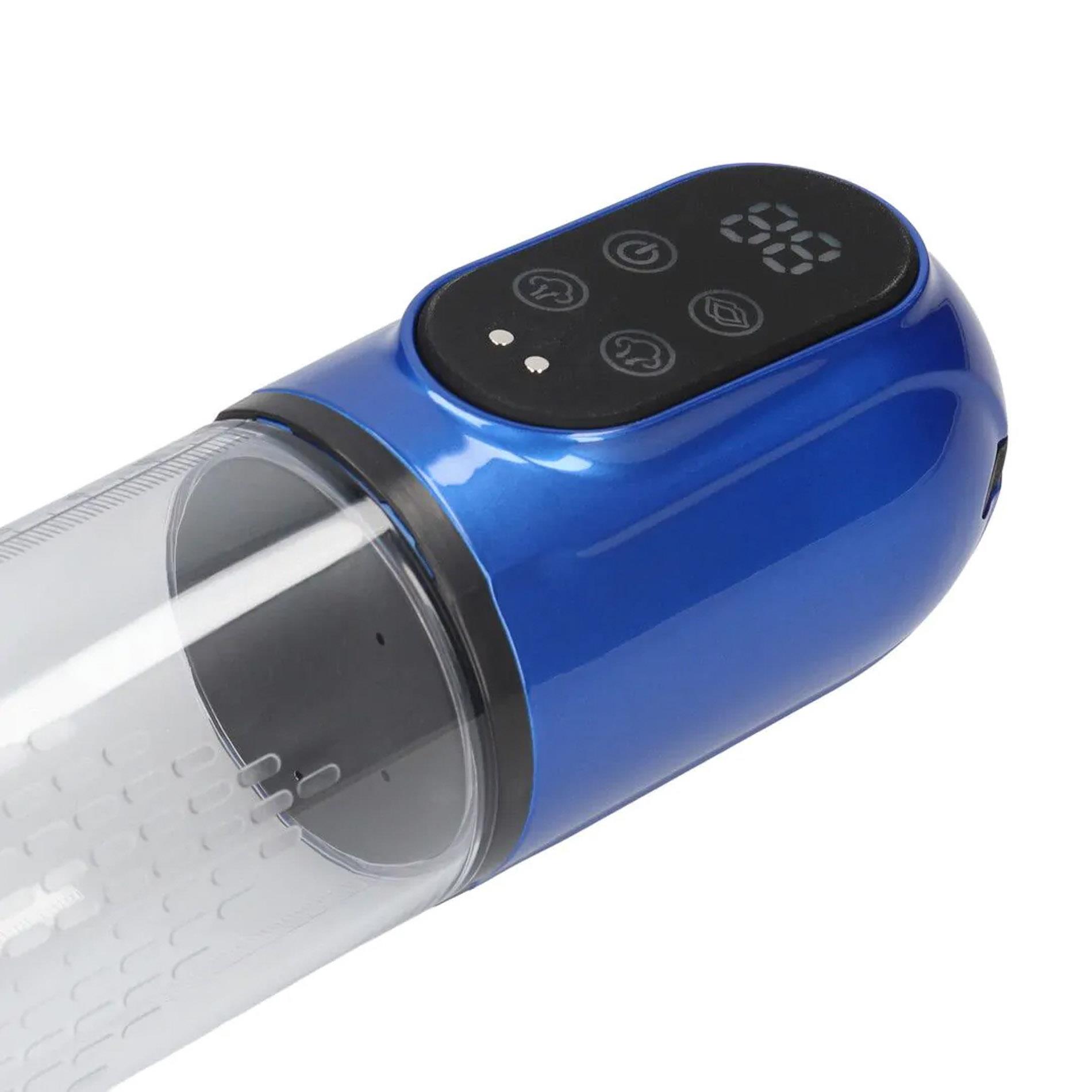 Engage - Automatic Waterproof Penis Pump And Masturbator - Metallic Blue