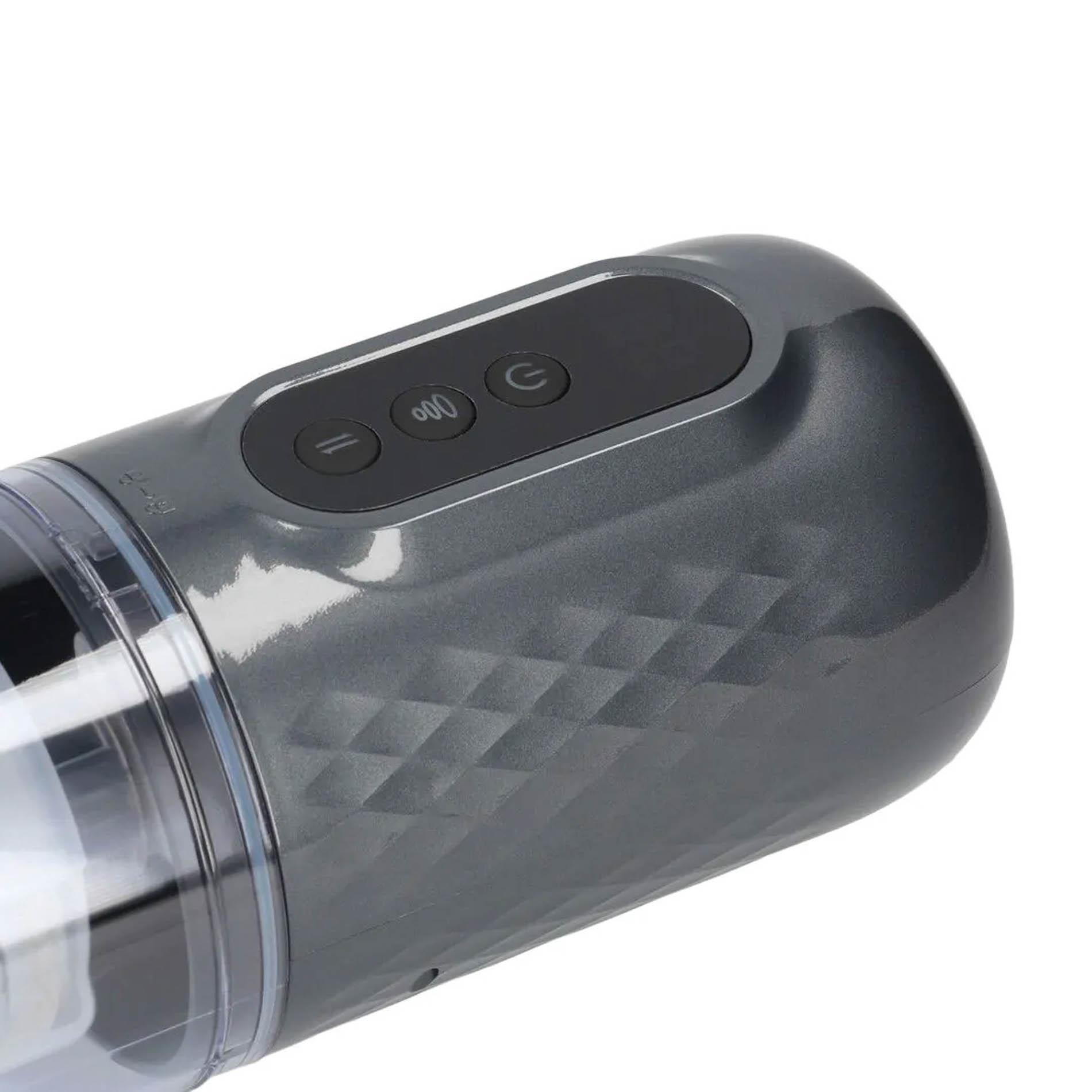 Vortex - Suction Rotation And Thrusting Masturbator Pump - Gun Metal