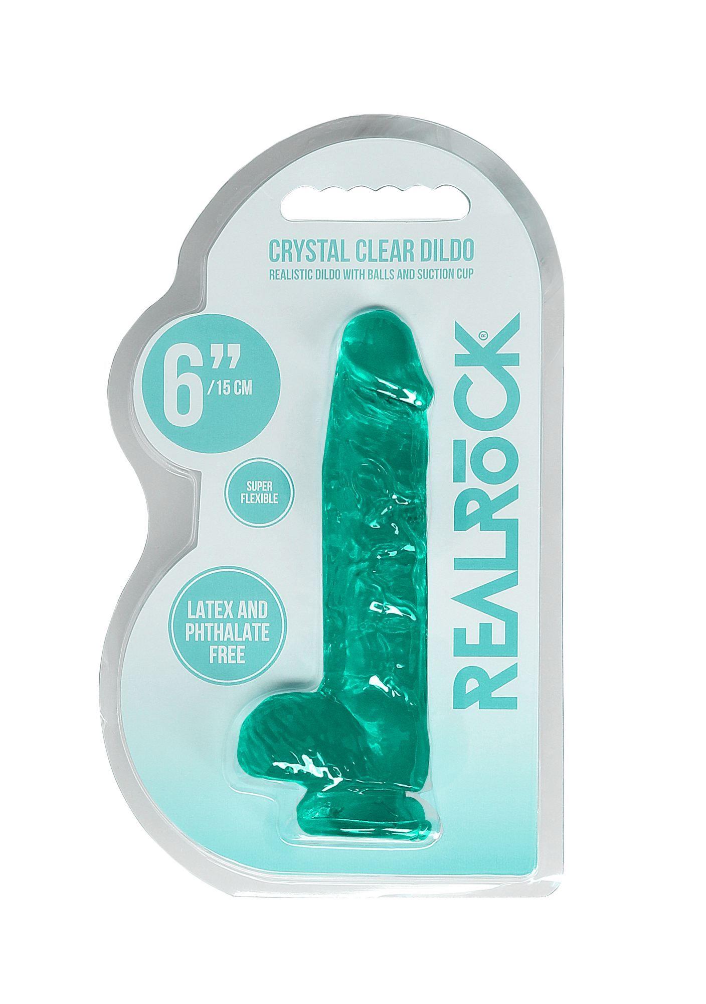 6"""" / 15 Cm Realistic Dildo With Balls - Turquoise