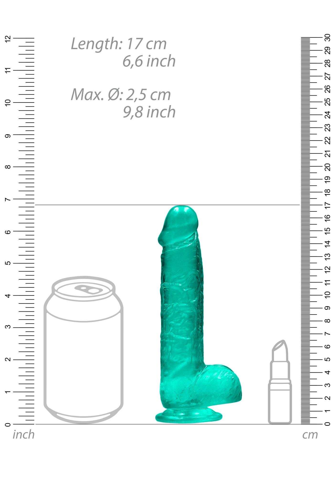6"""" / 15 Cm Realistic Dildo With Balls - Turquoise