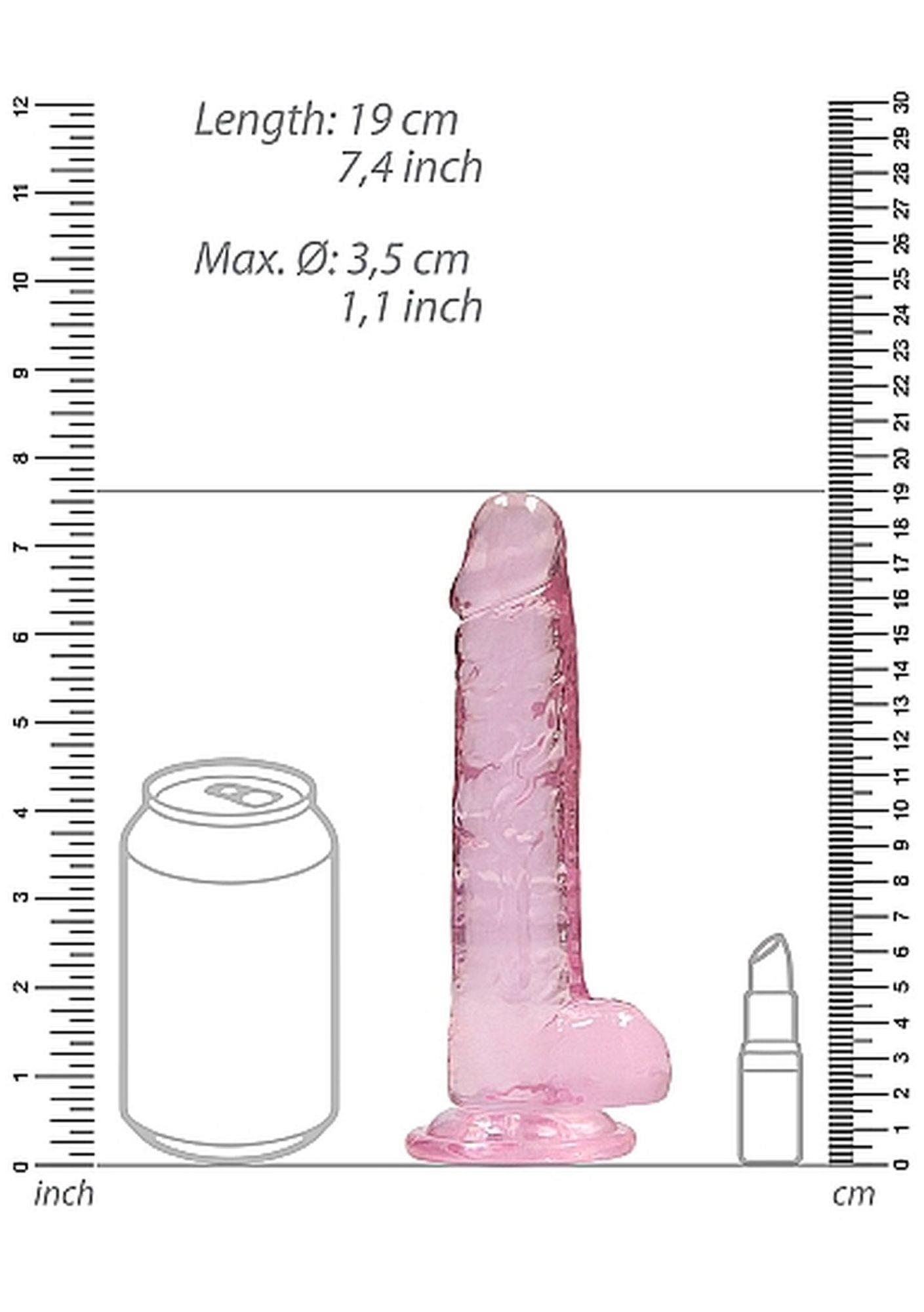 7"" / 18 Cm Realistic Dildo With Balls - Pink