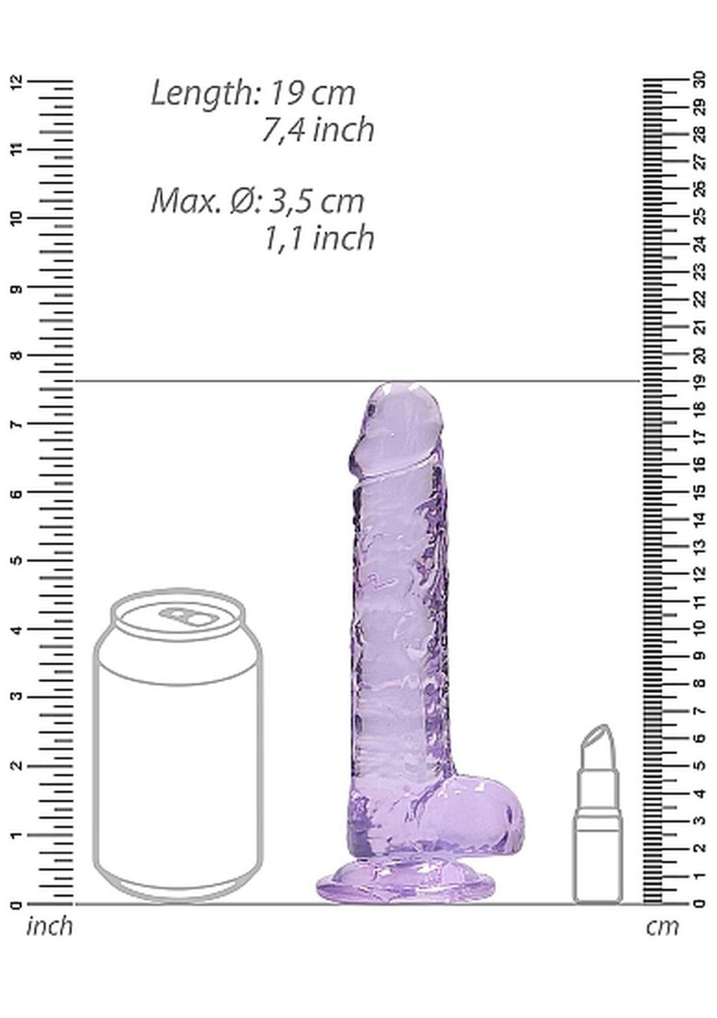7"" / 18 Cm Realistic Dildo With Balls - Purple