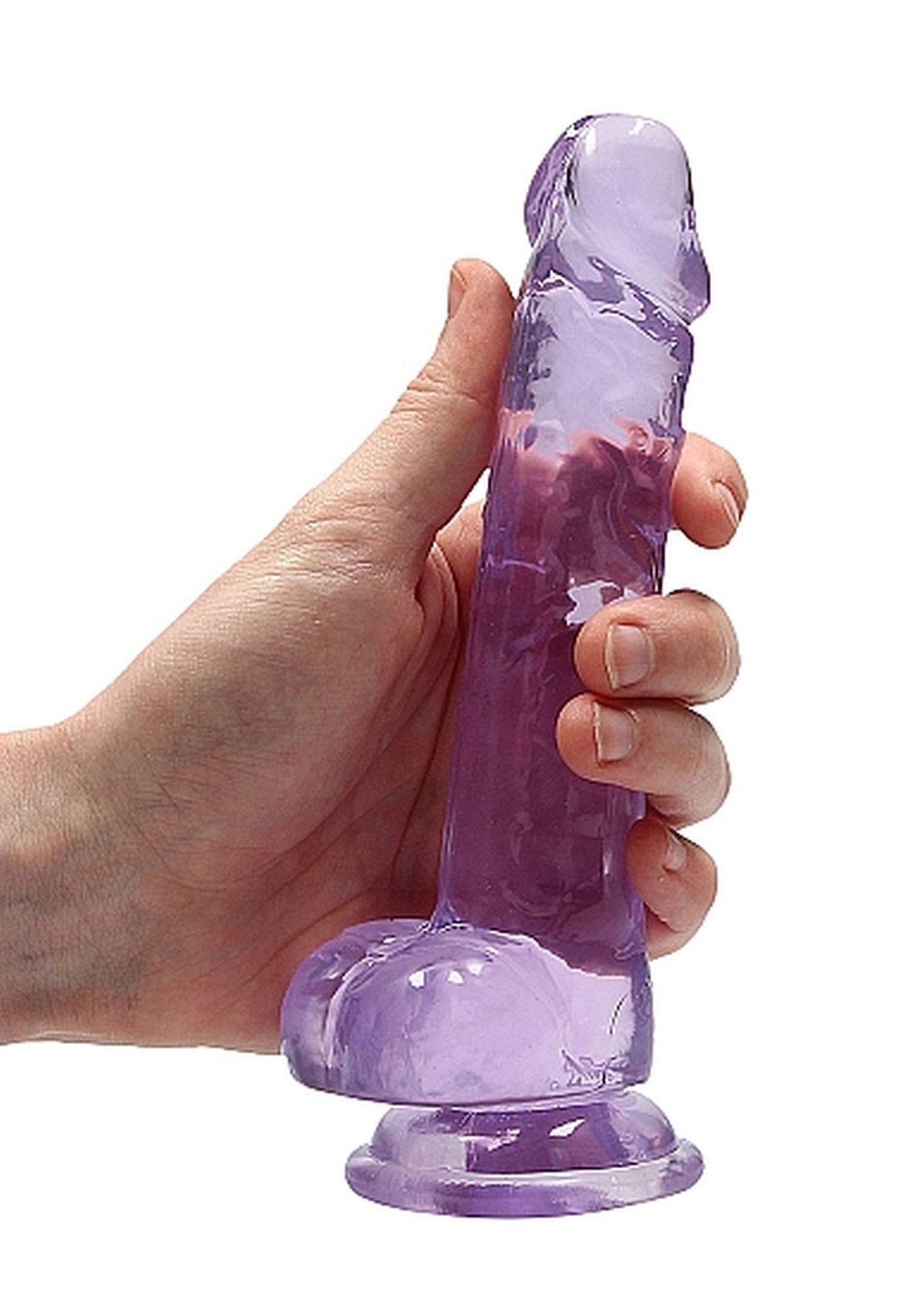 7"" / 18 Cm Realistic Dildo With Balls - Purple