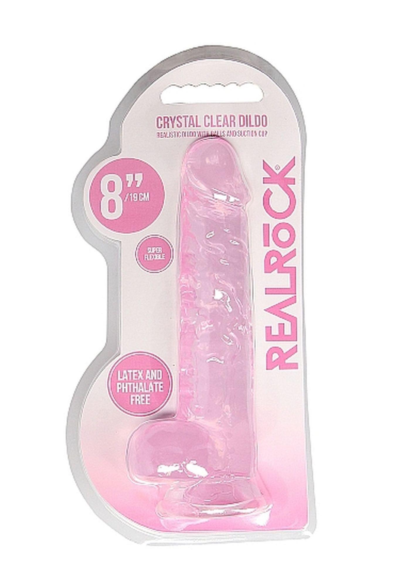 8"" / 20 Cm Realistic Dildo With Balls - Pink